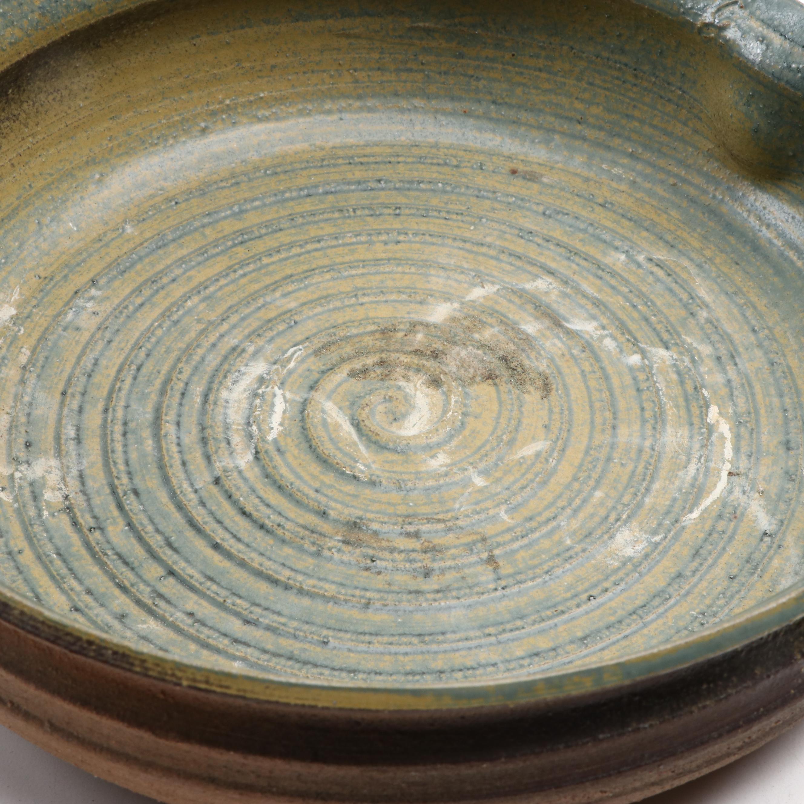 Japanese Wheel Thrown Bowl and Pottery Vases and Planter