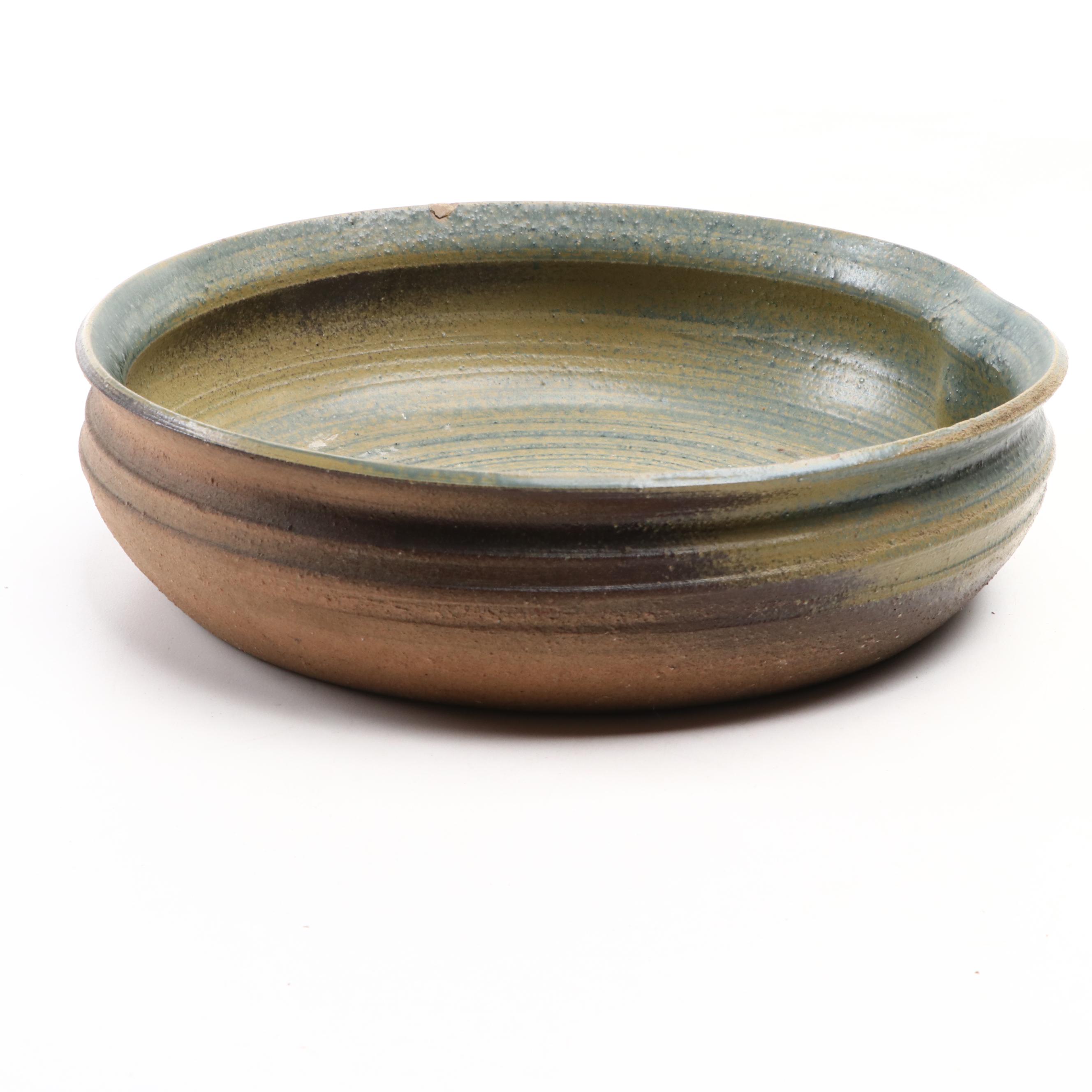 Japanese Wheel Thrown Bowl and Pottery Vases and Planter