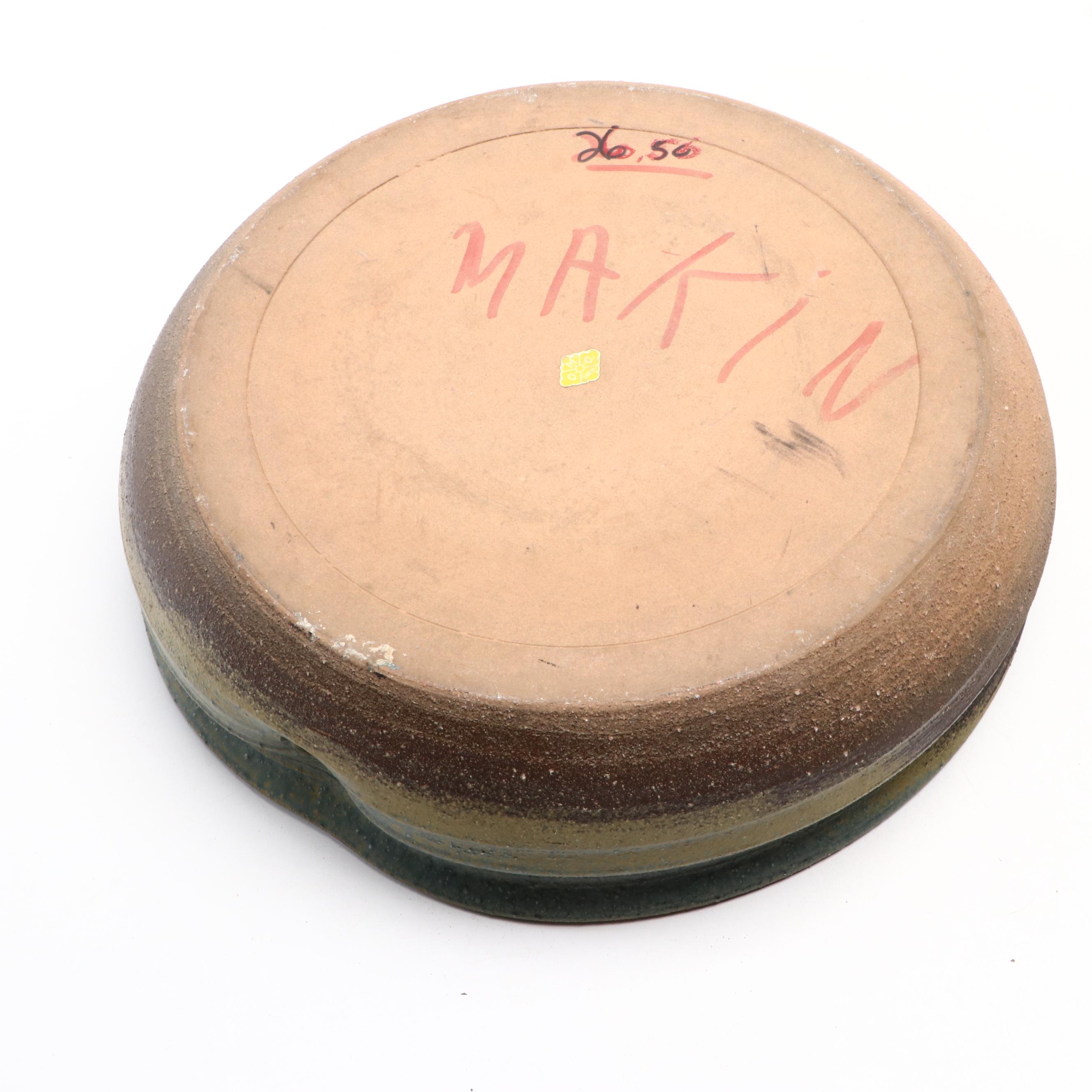 Japanese Wheel Thrown Bowl and Pottery Vases and Planter