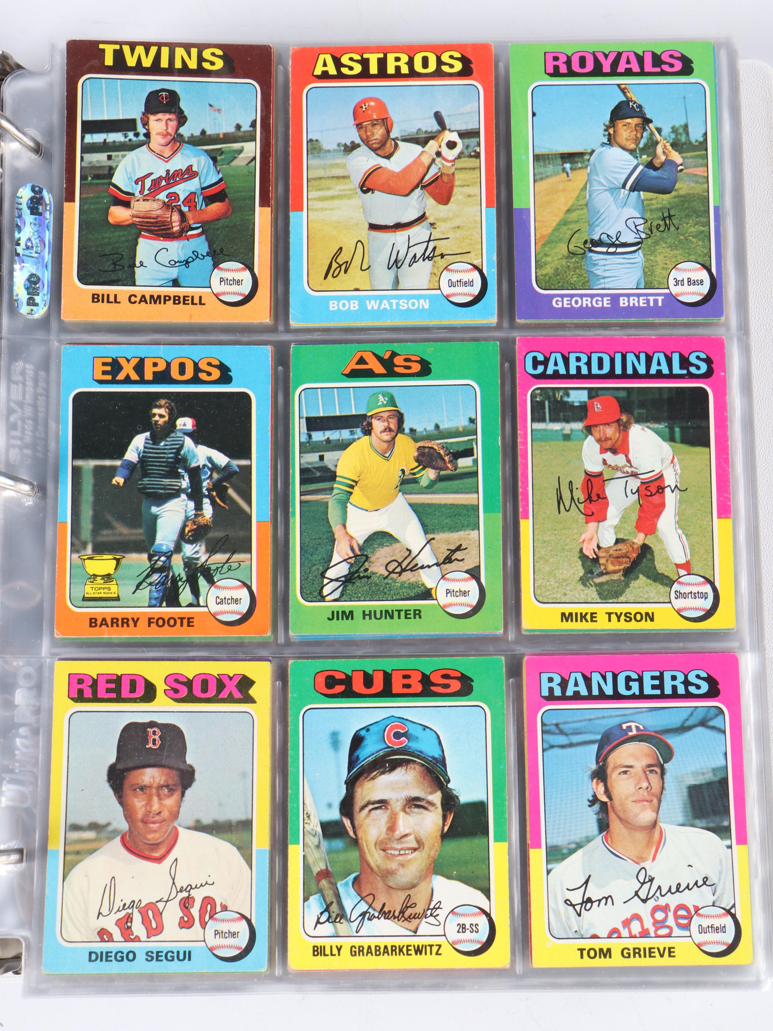 1975 Topps Baseball Card Complete Set with George Brett and Robin Yount Rookies
