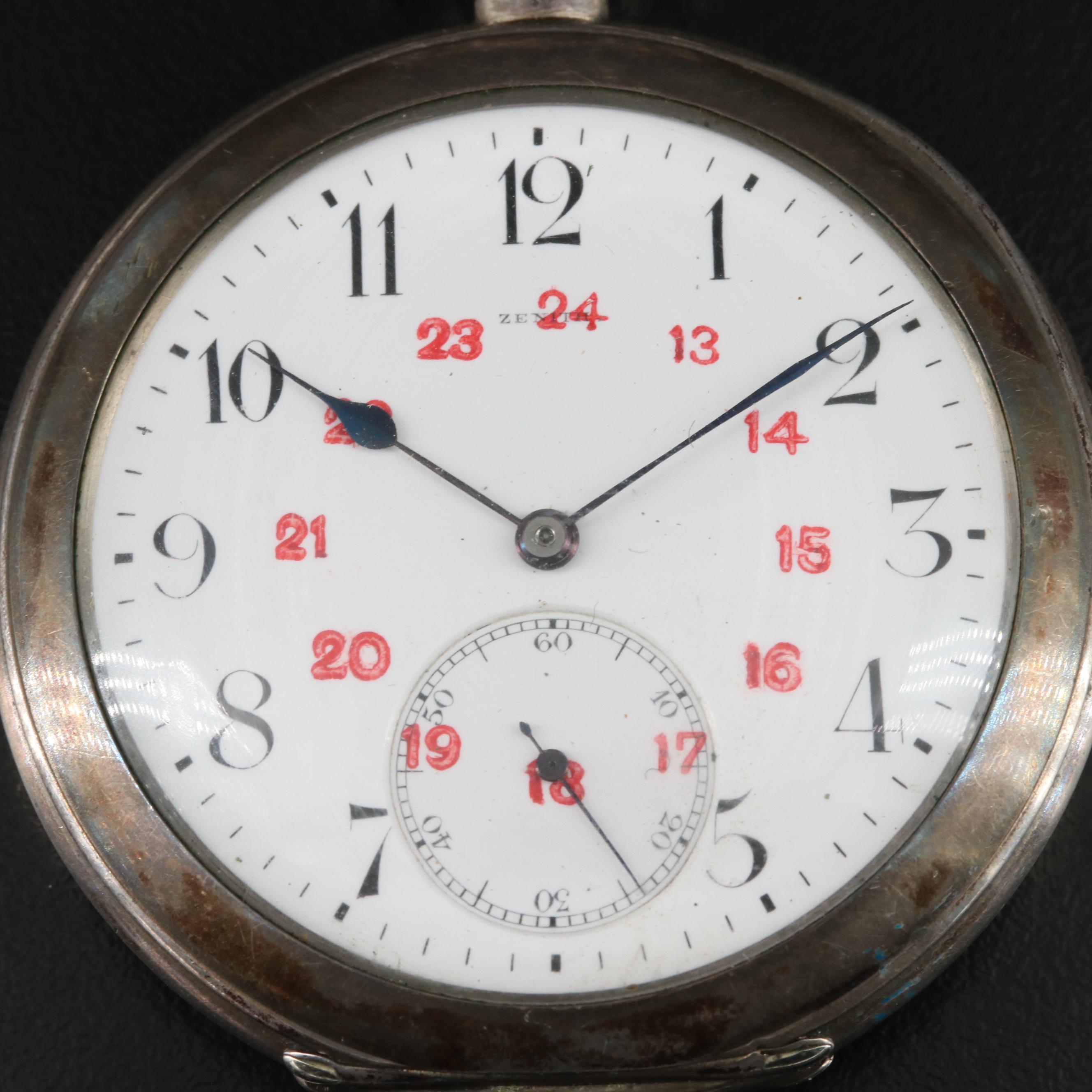 Zenith 800 Silver Pocket Watch Commemorating the 1906 Beider Basel Schützenfest