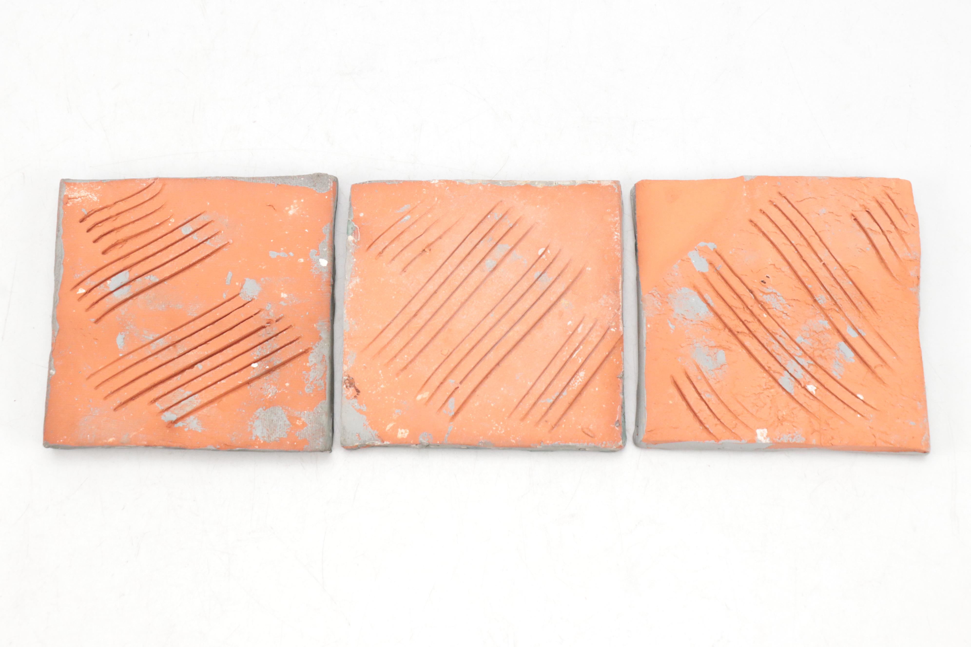 Lori Bartman Handcrafted Ceramic Striped and Tree Tiles