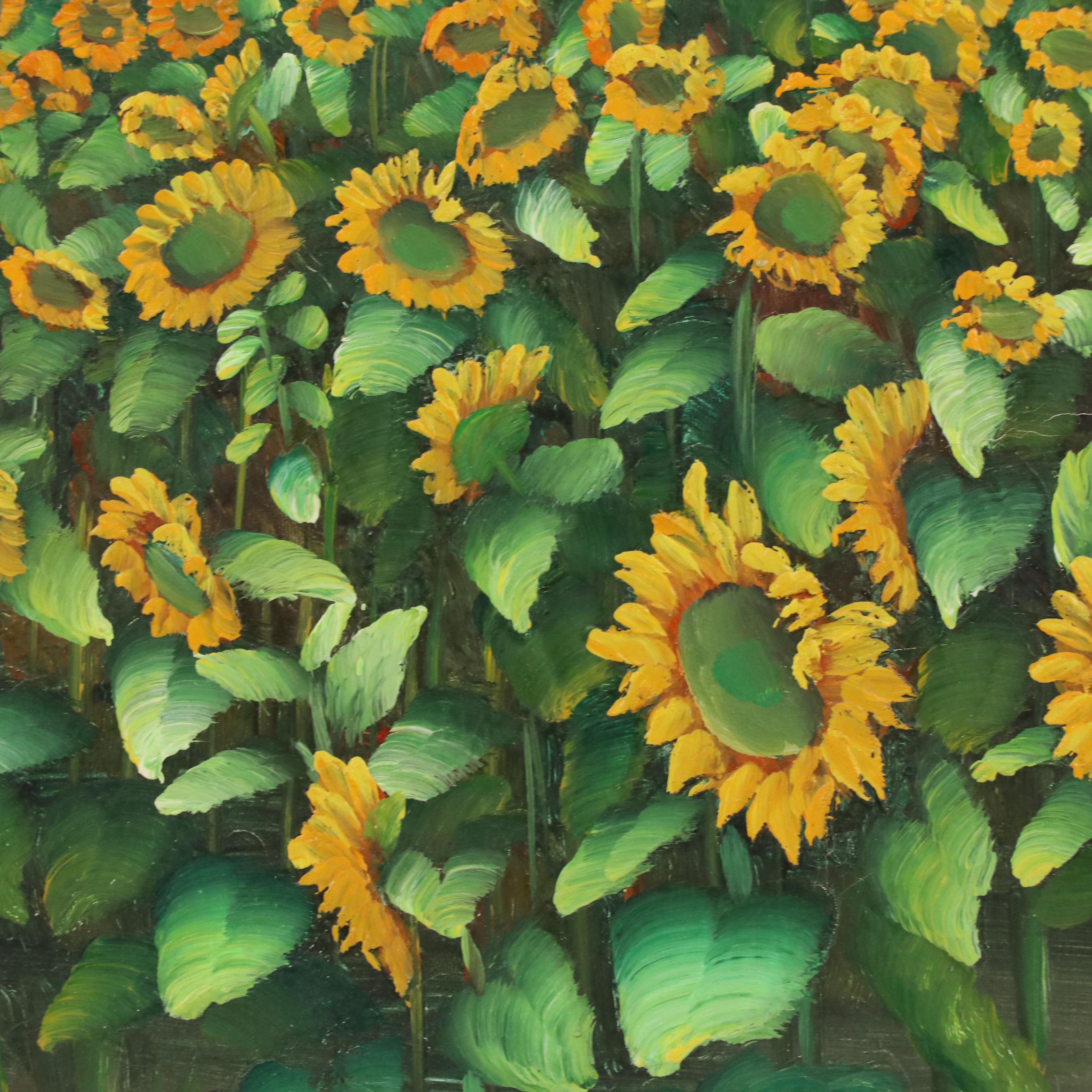 C. Benolt Oil Painting of Sunflower Field