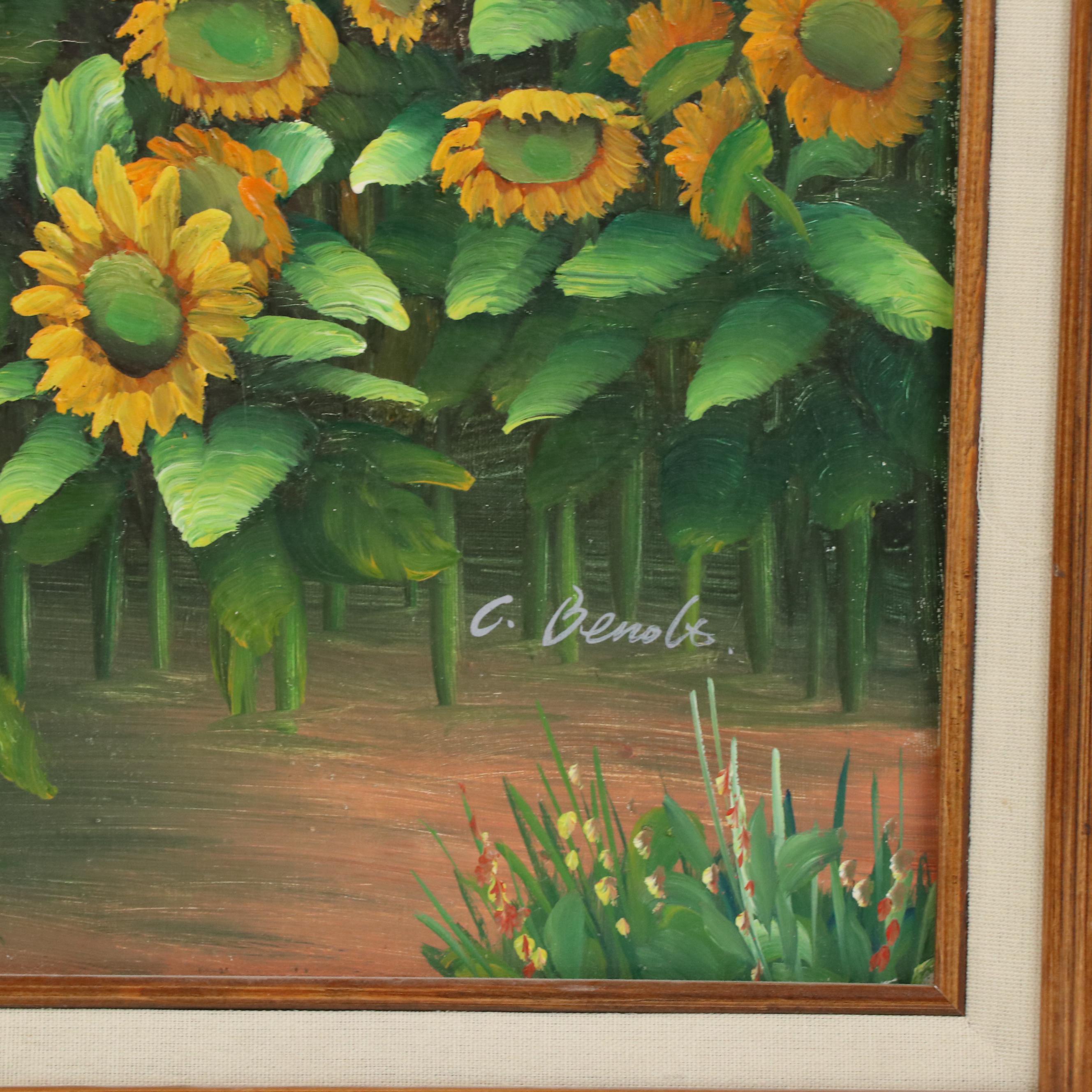 C. Benolt Oil Painting of Sunflower Field