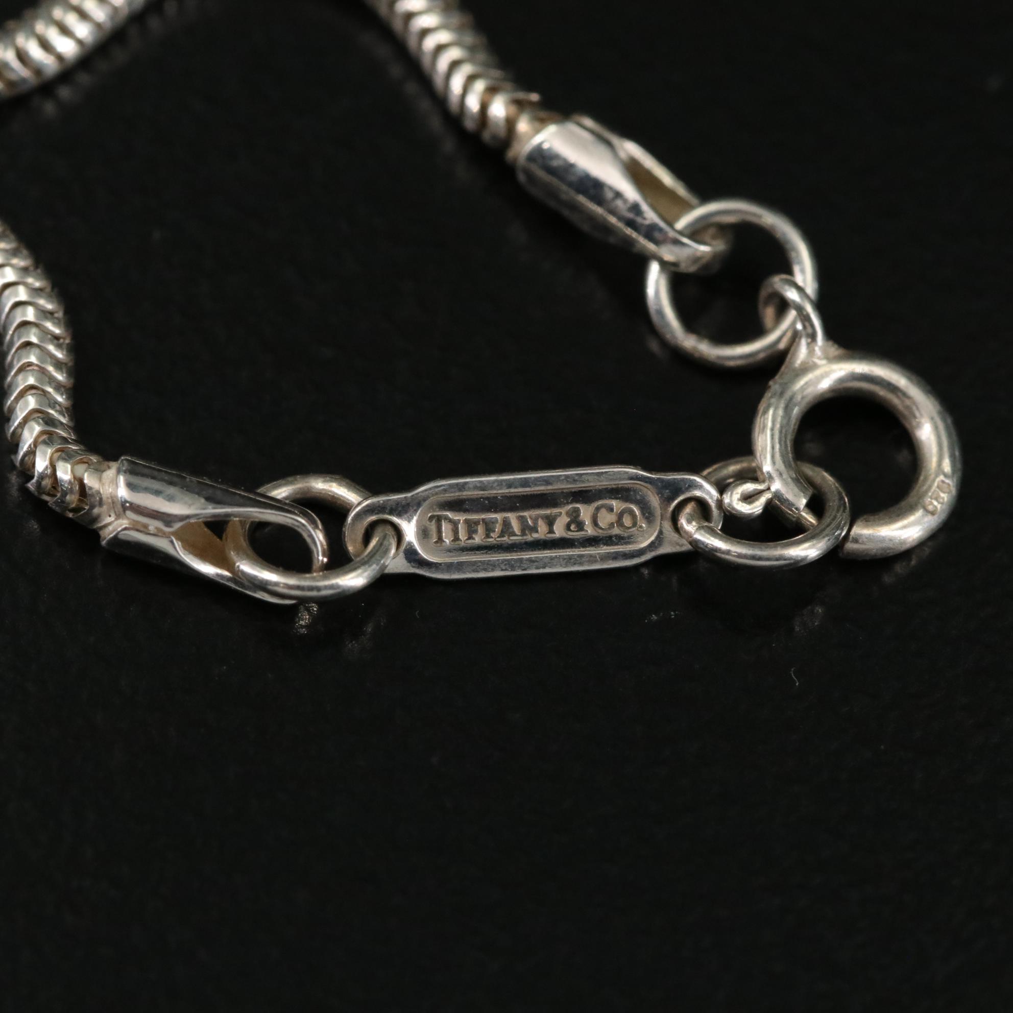 Tiffany & Co. "1837" Sterling Bar Plate Pendant Necklace