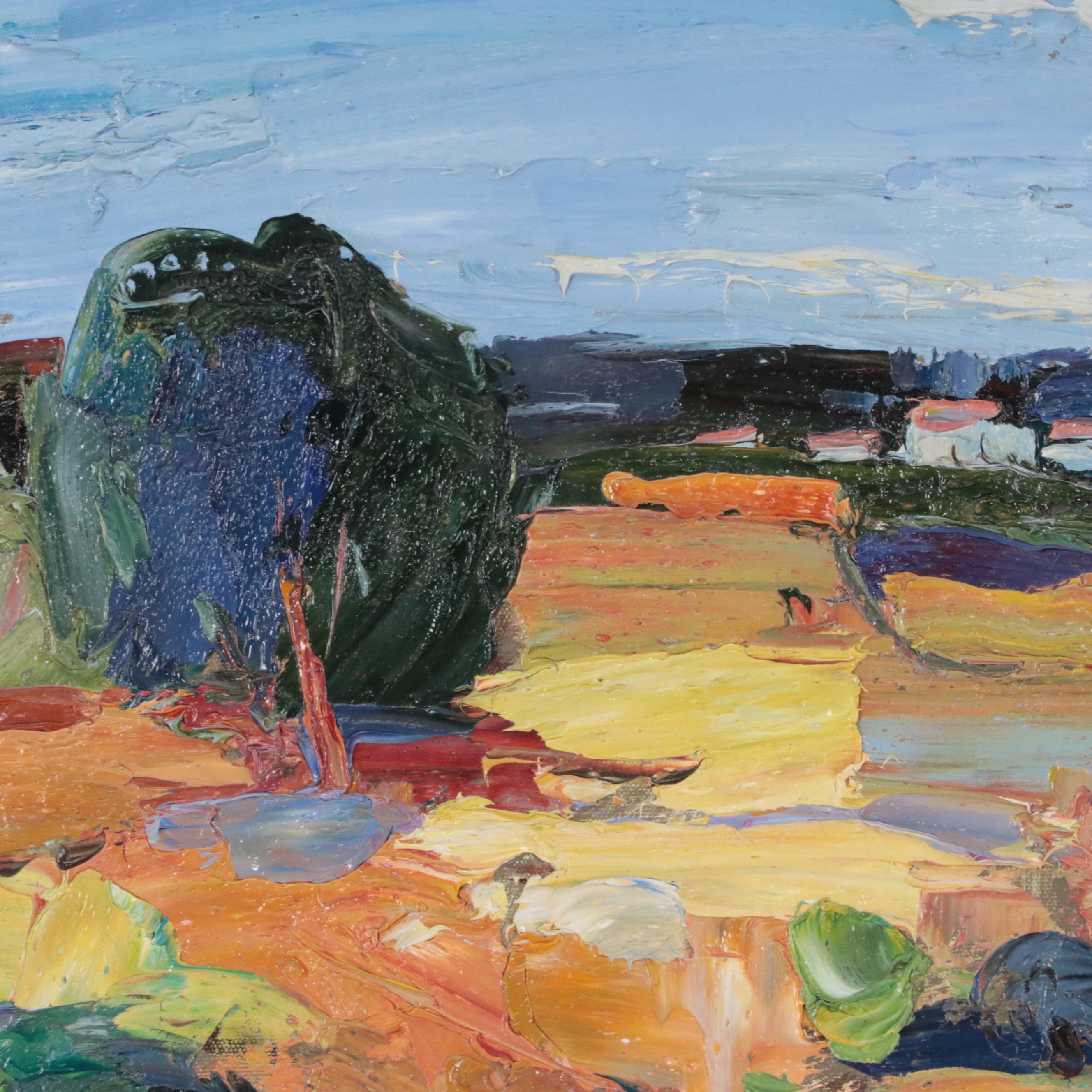 Palette Knife Acrylic Painting of an Abstract Landscape