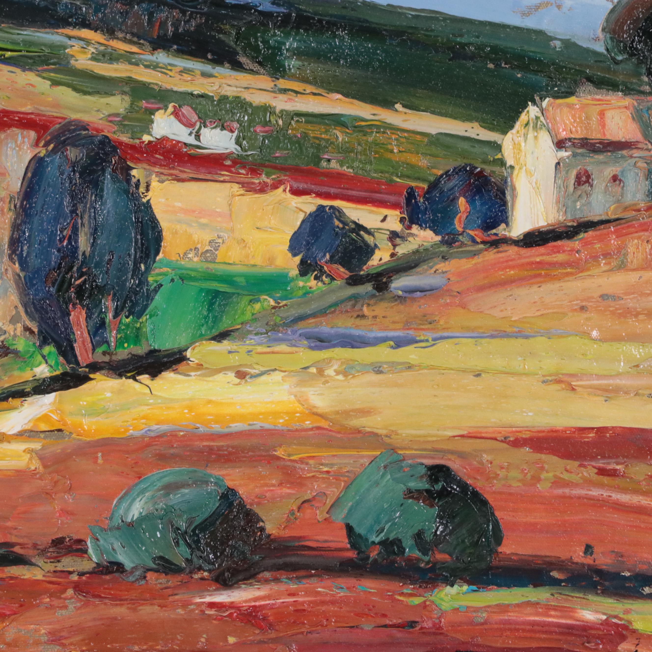 Palette Knife Acrylic Painting of an Abstract Landscape