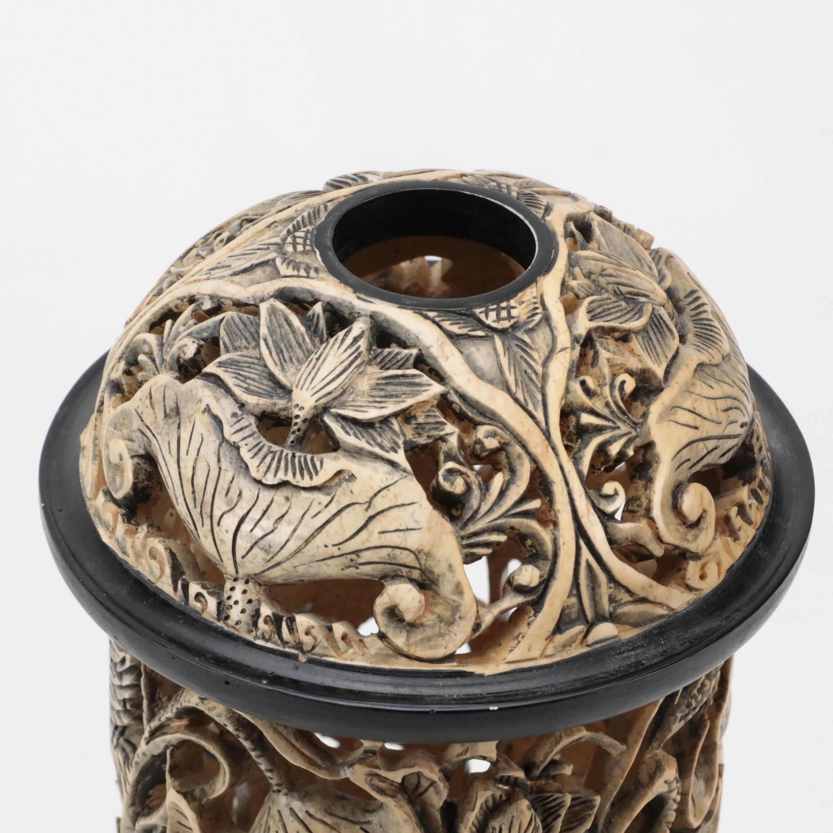 Chinese Carved Soapstone Cricket Cage