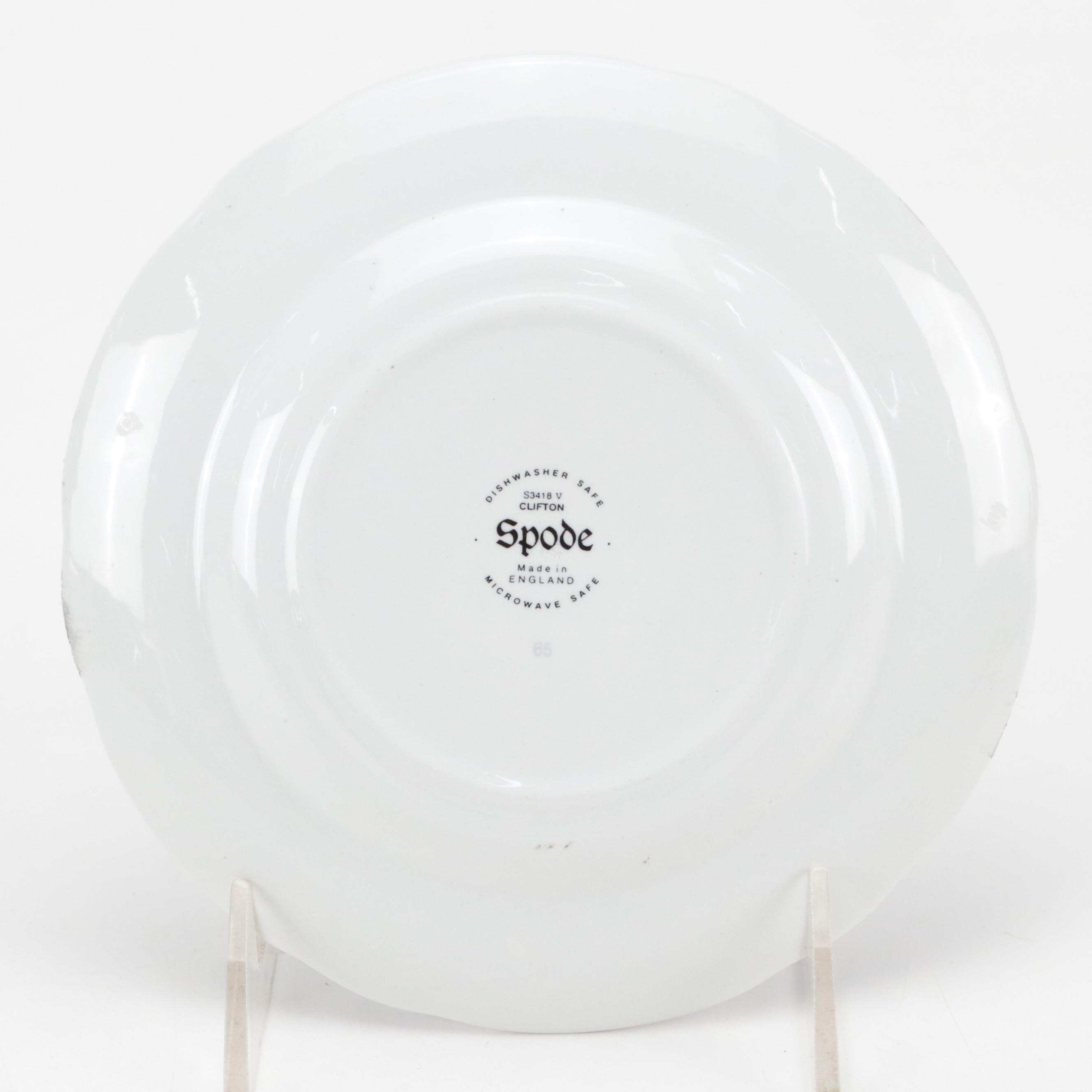 Spode "Winter's Eve" Platter with Other Botanical Pattern Plates