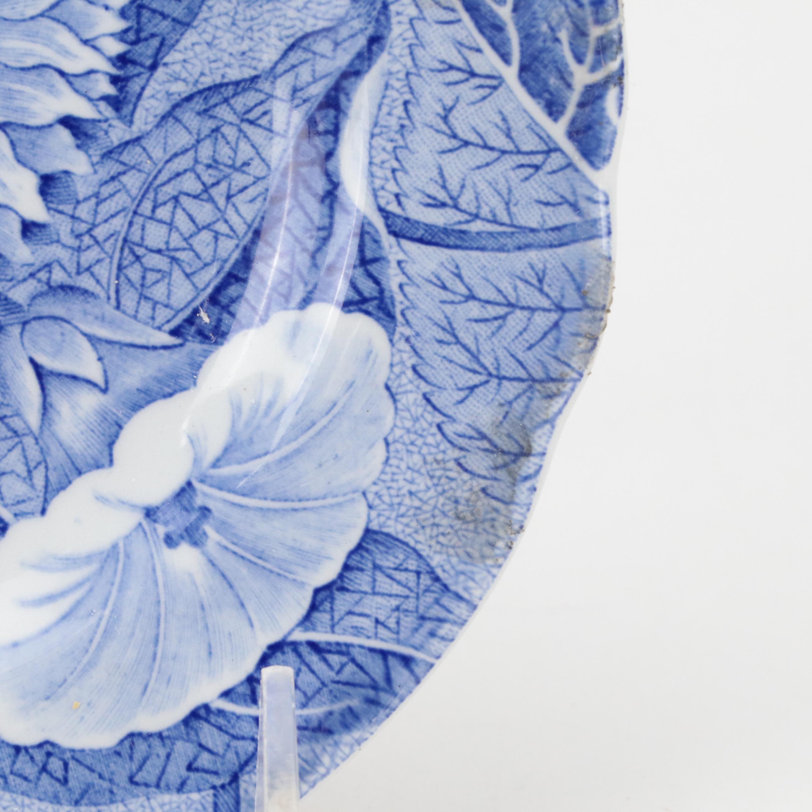 Spode "Winter's Eve" Platter with Other Botanical Pattern Plates