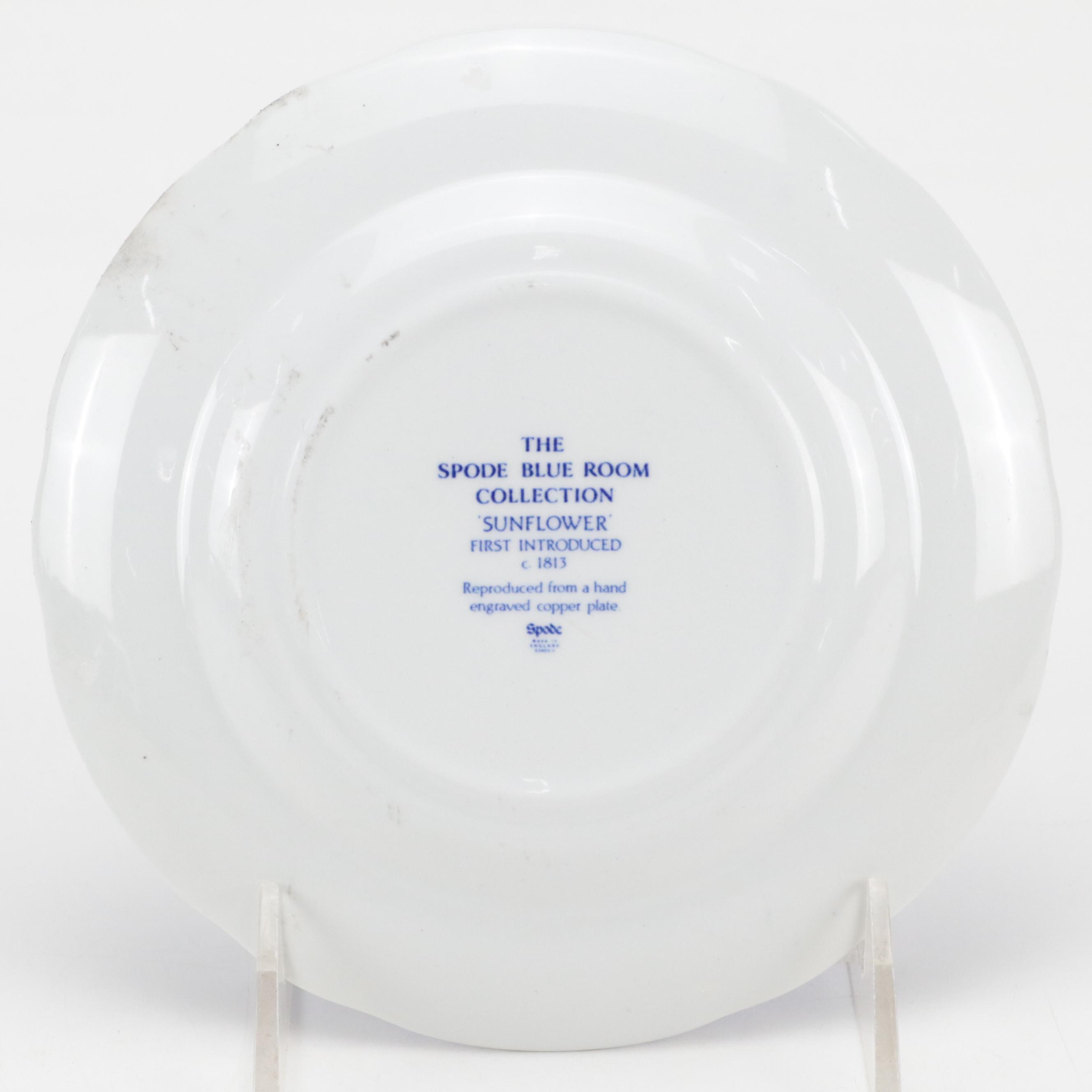 Spode "Winter's Eve" Platter with Other Botanical Pattern Plates