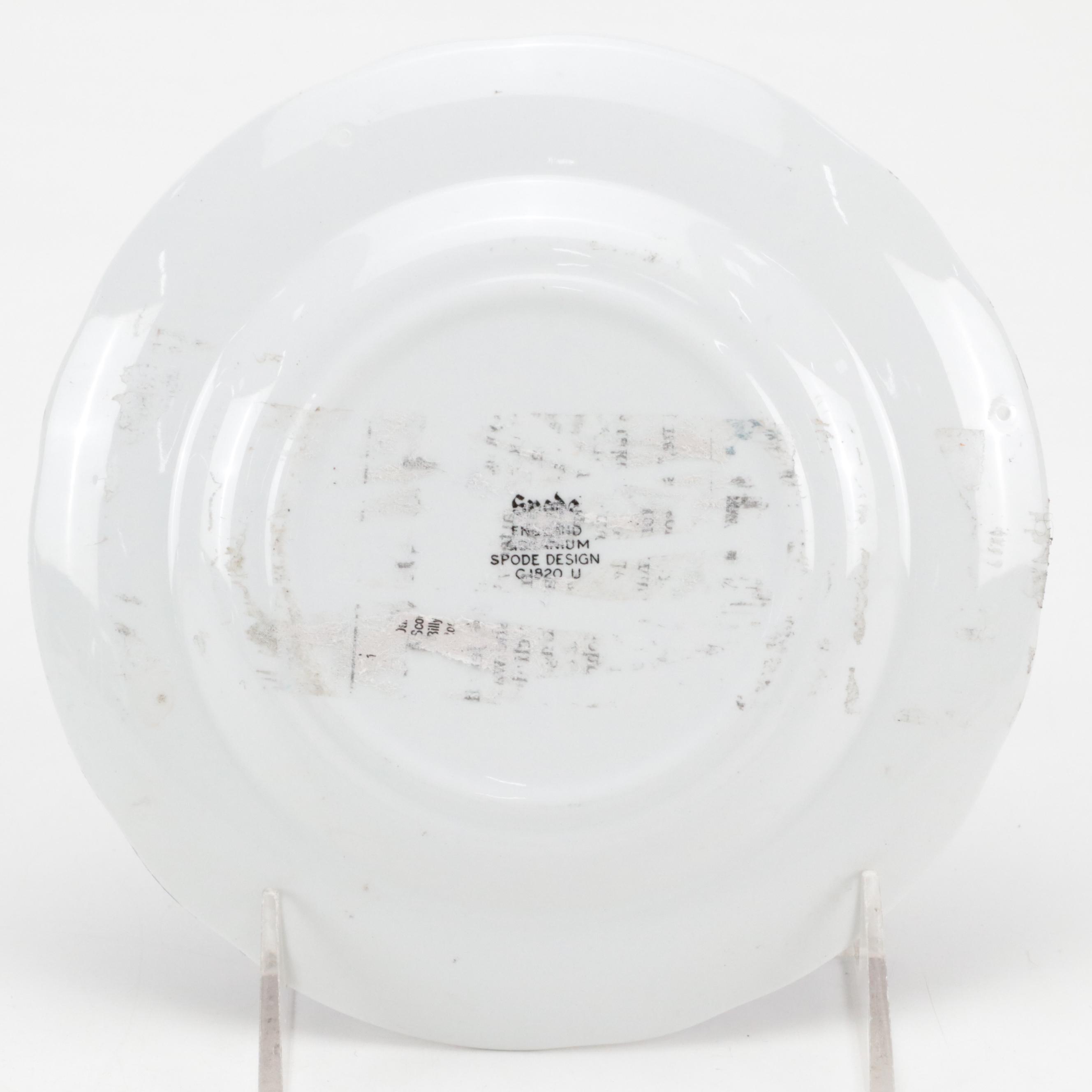 Spode "Winter's Eve" Platter with Other Botanical Pattern Plates