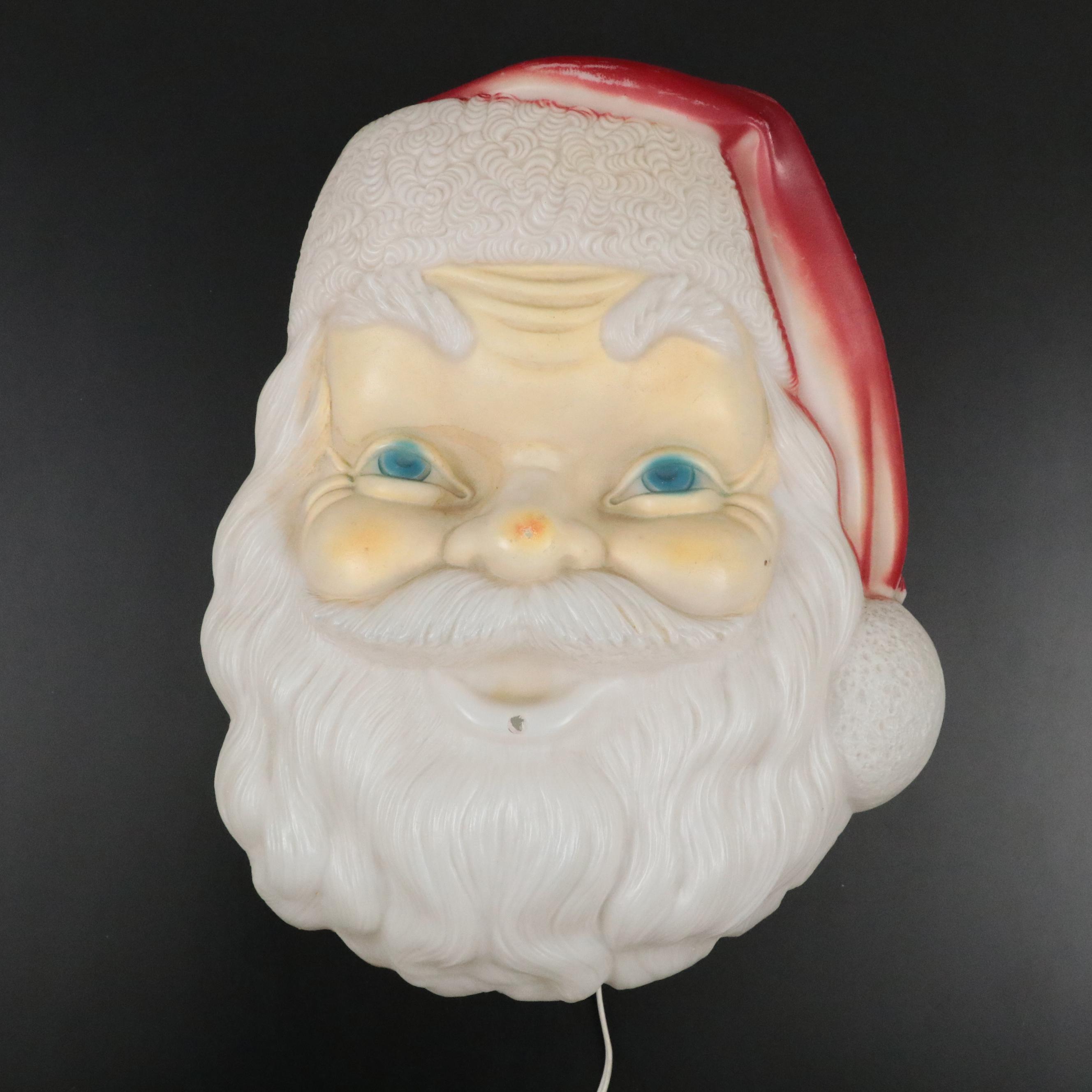 Empire Plastic Corp. Light-Up Santa Plaque, Mid-20th Century