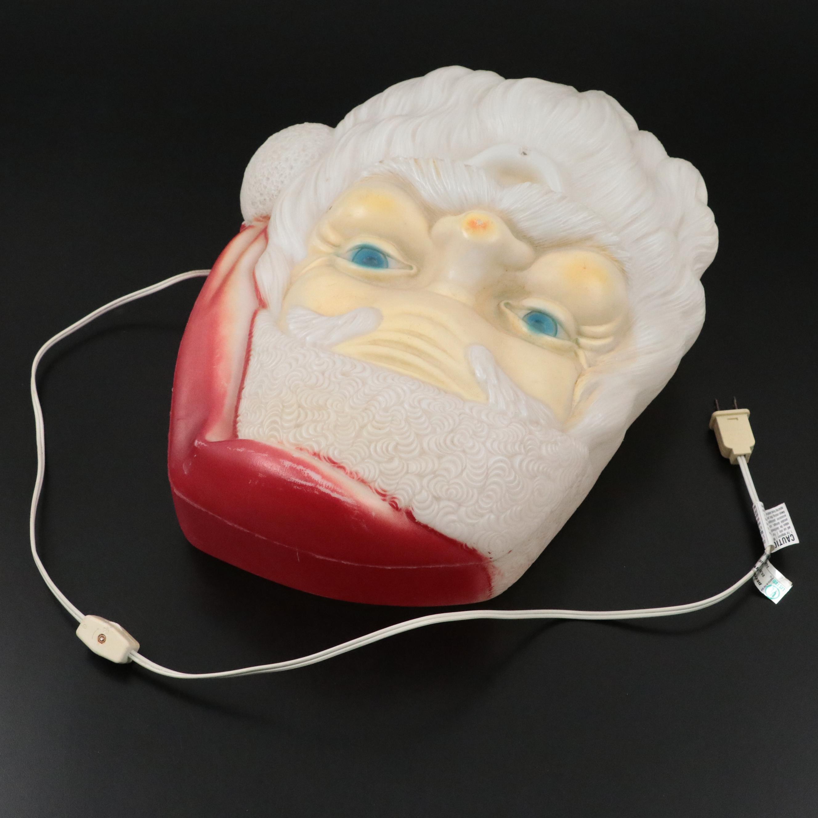 Empire Plastic Corp. Light-Up Santa Plaque, Mid-20th Century