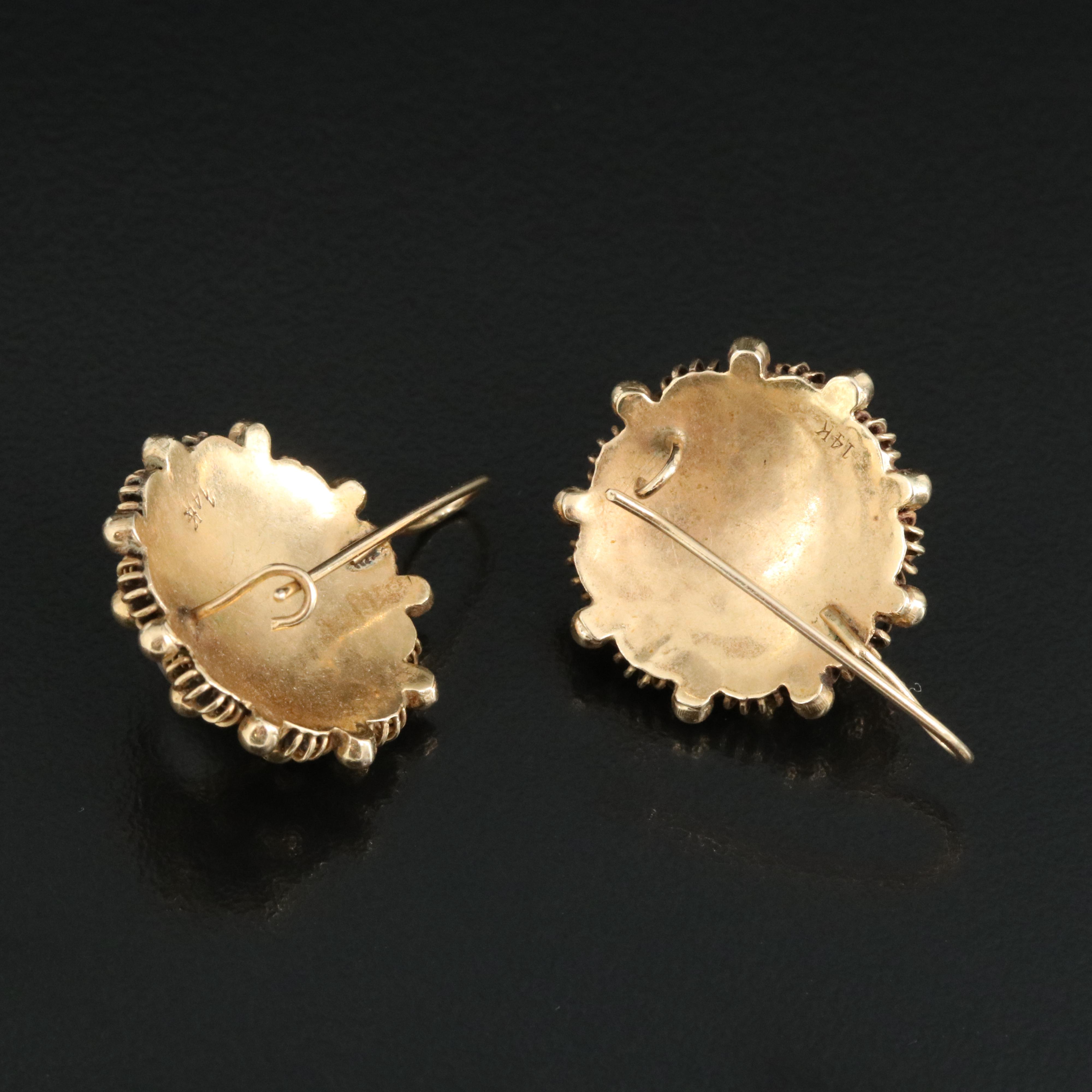 14K Pearl Rosette Earrings