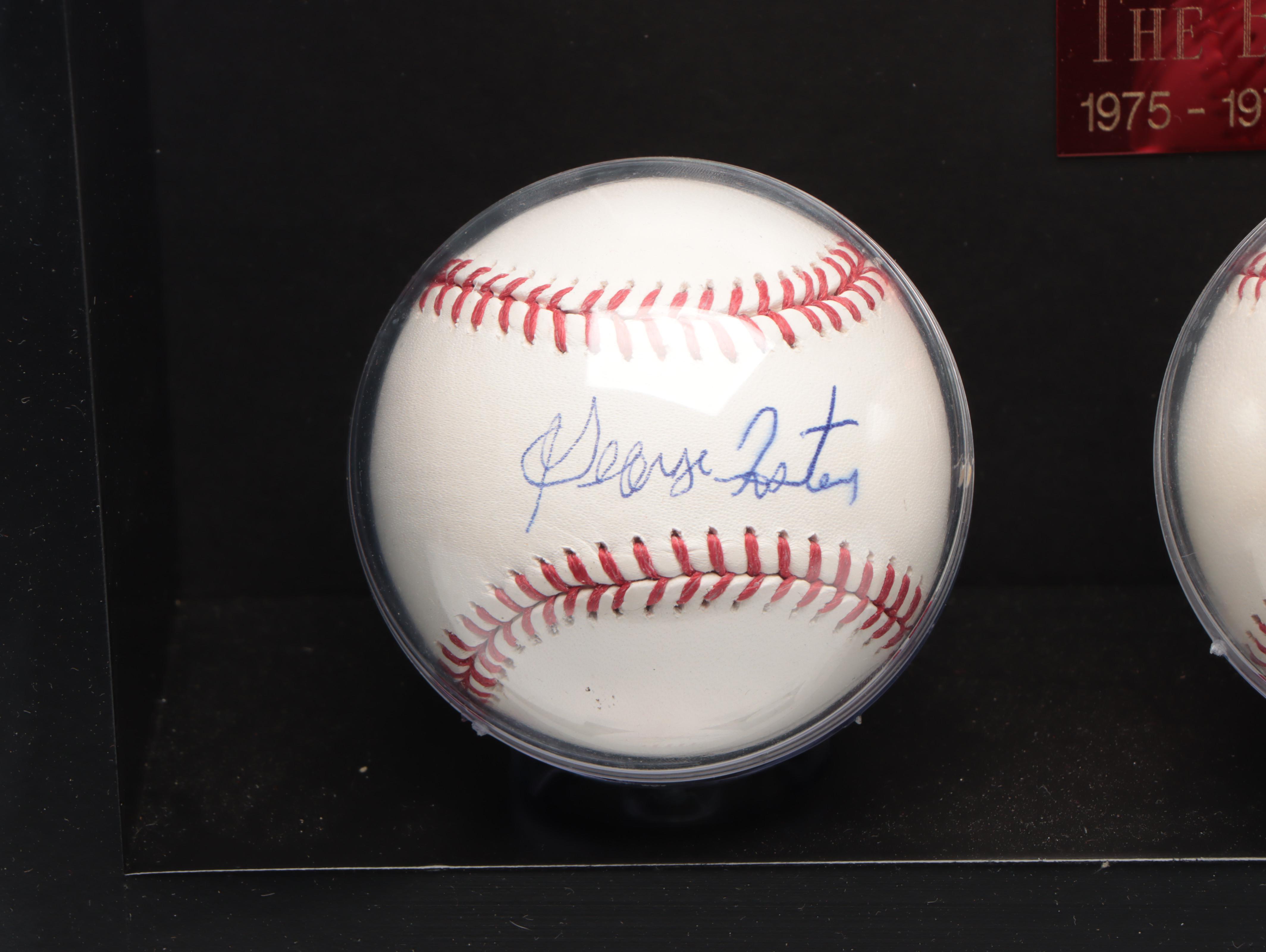 "The Big Red Machine" Signed Baseball Display with Rose, Bench, Morgan, and More