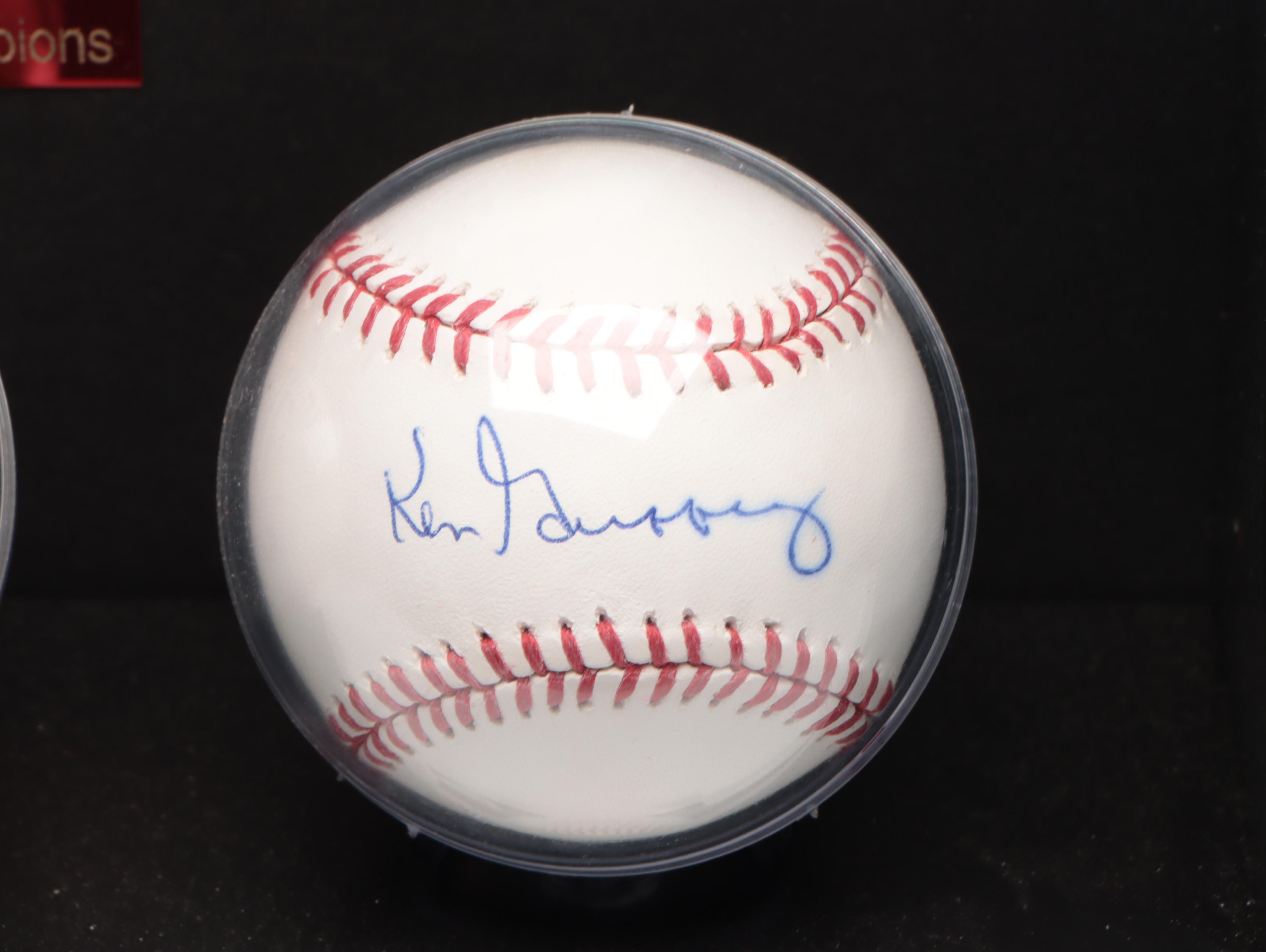 "The Big Red Machine" Signed Baseball Display with Rose, Bench, Morgan, and More