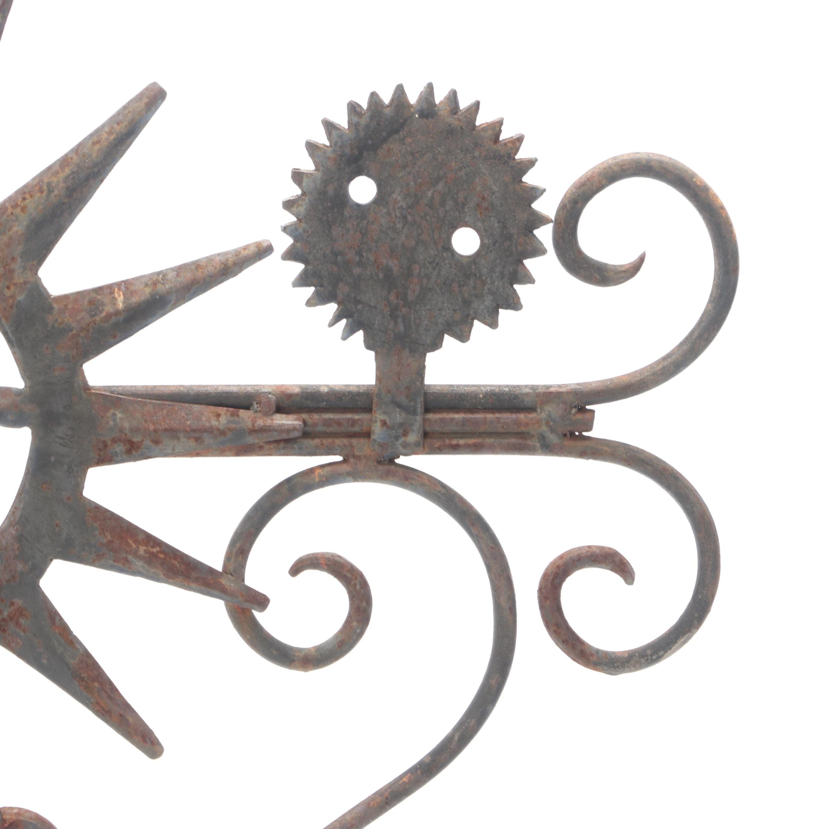 Wrought Metal Celestial Motif Garden Ornament
