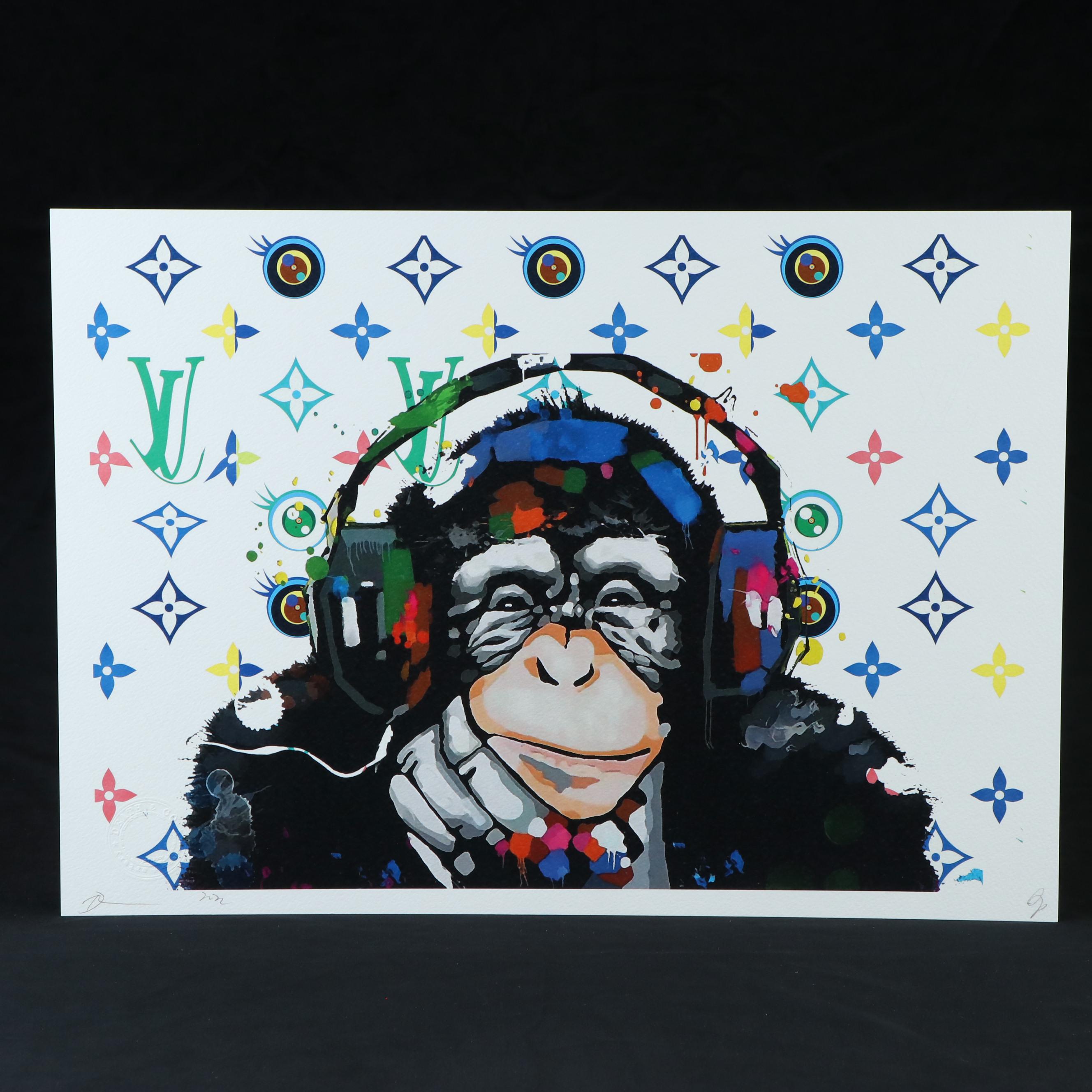 Death NYC Pop Art Graphic Print of Banksy DJ Monkey x Murakami