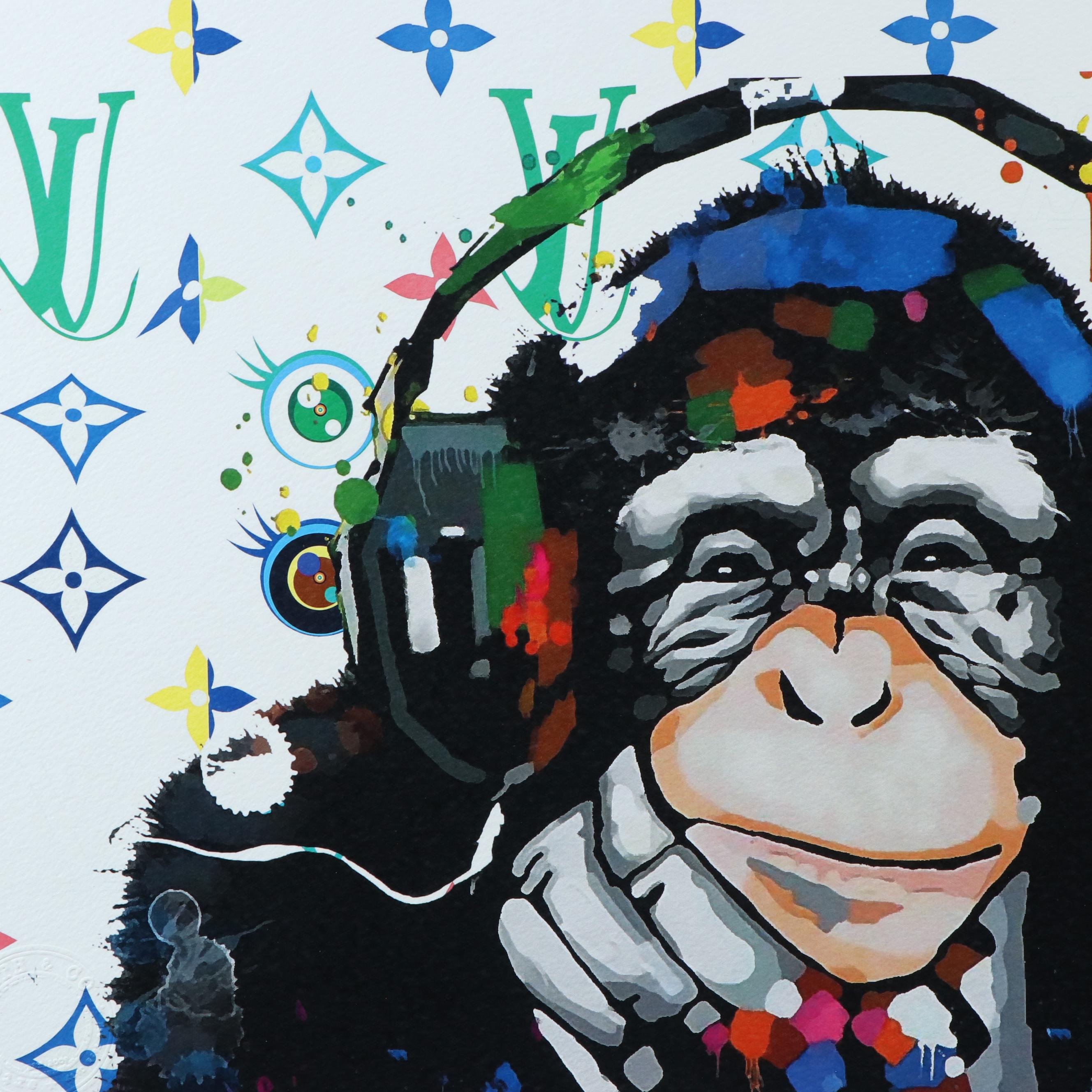 Death NYC Pop Art Graphic Print of Banksy DJ Monkey x Murakami