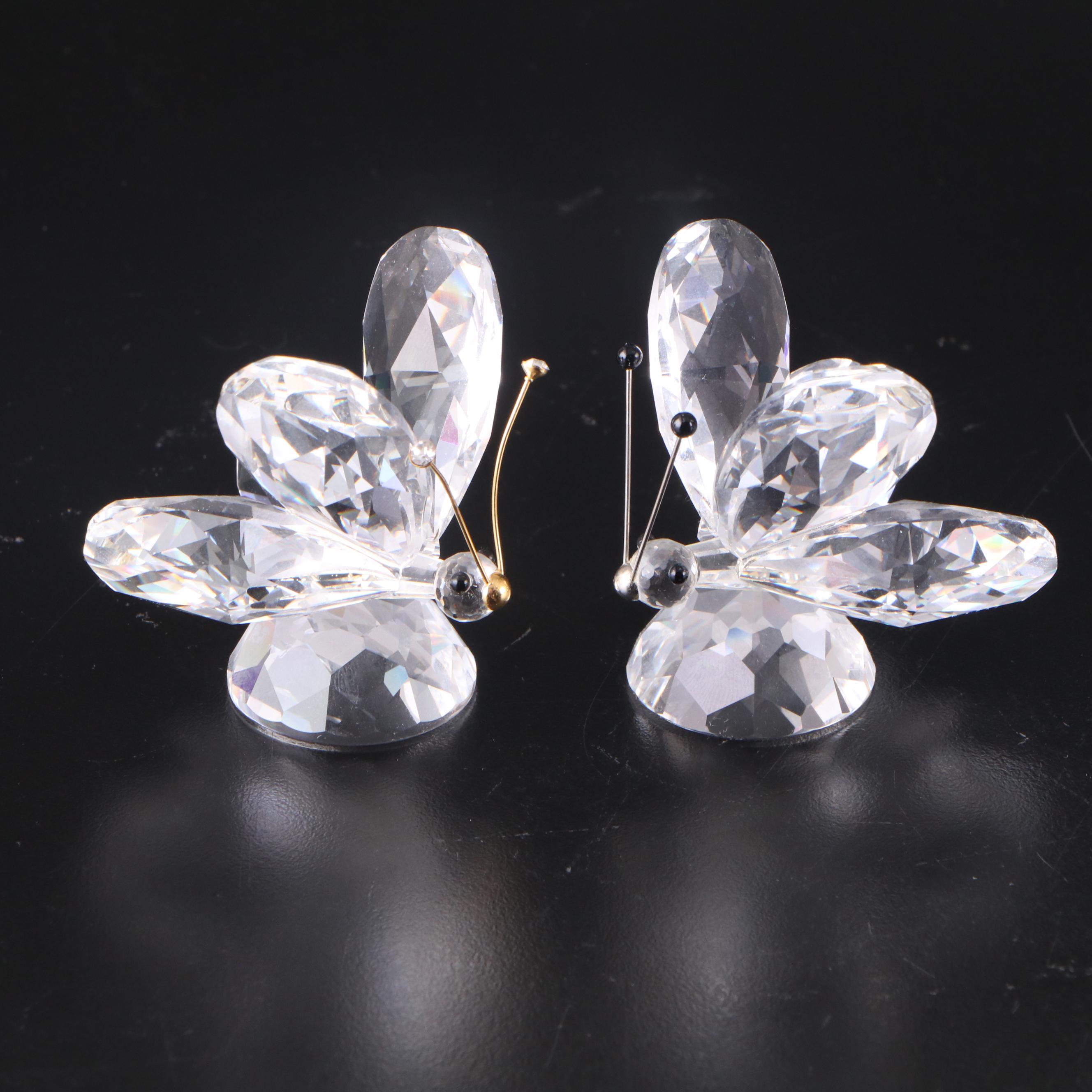 Swarovski Crystal Butterfly Box with Swans and Other Figurines