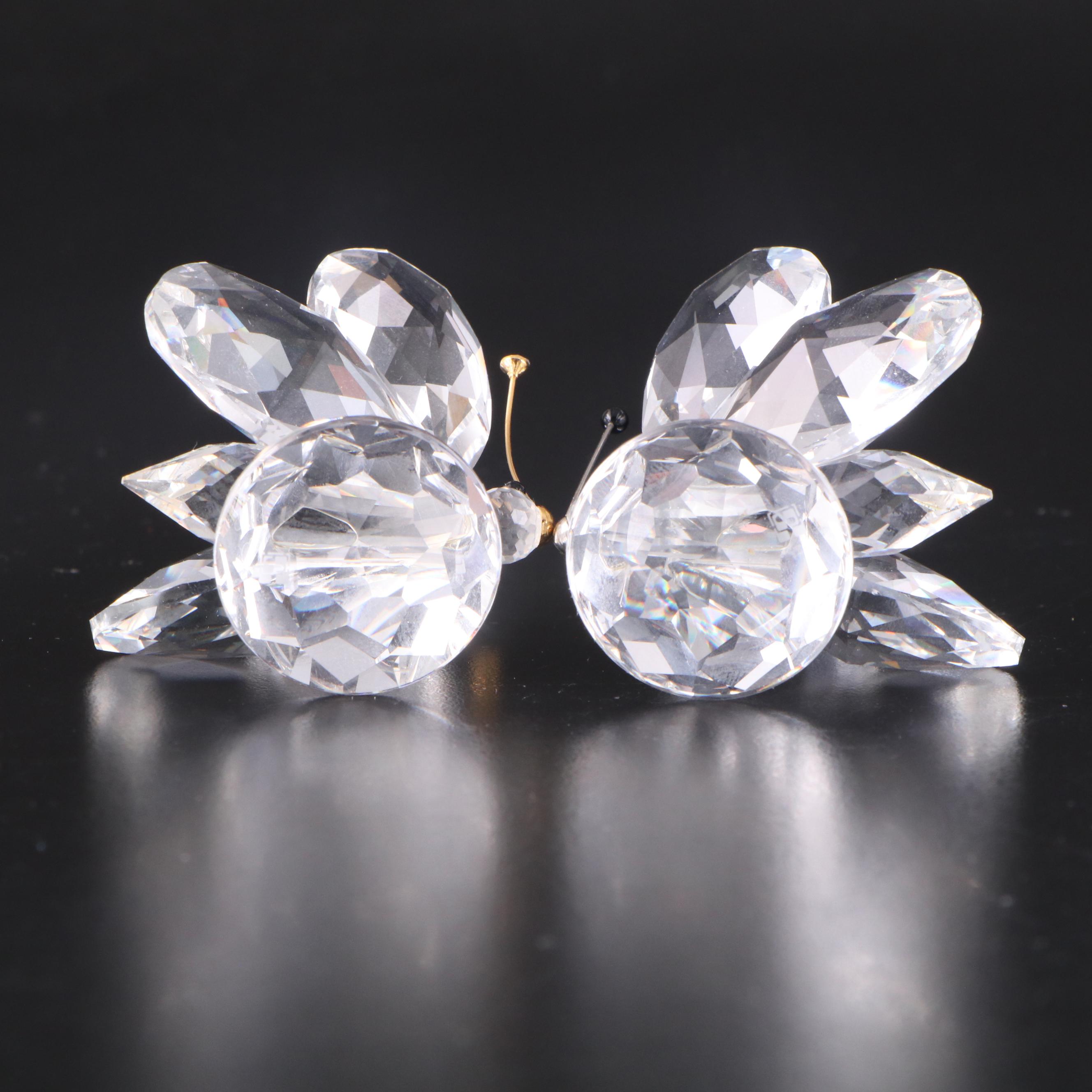 Swarovski Crystal Butterfly Box with Swans and Other Figurines