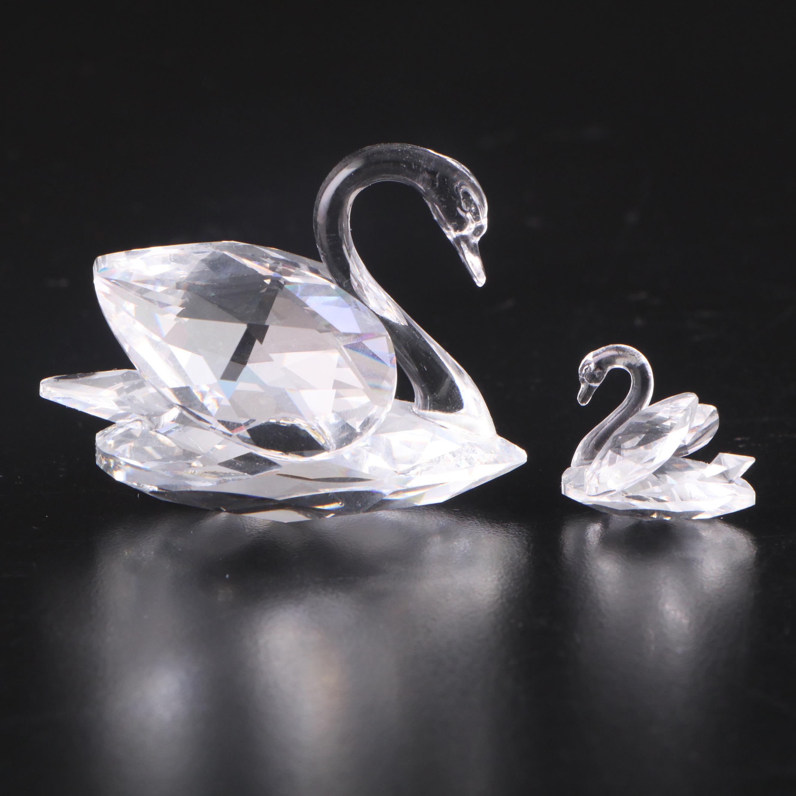 Swarovski Crystal Butterfly Box with Swans and Other Figurines