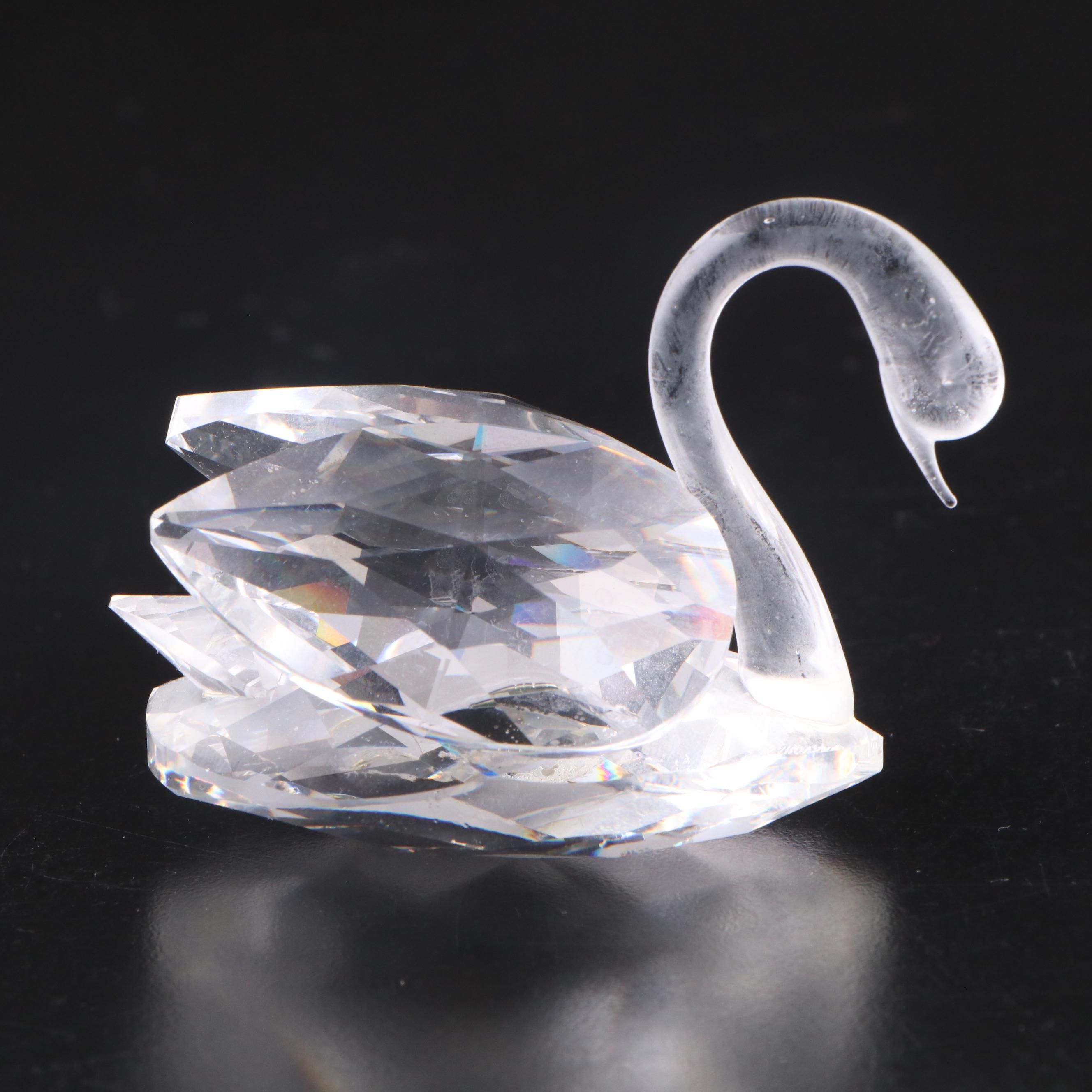 Swarovski Crystal Butterfly Box with Swans and Other Figurines