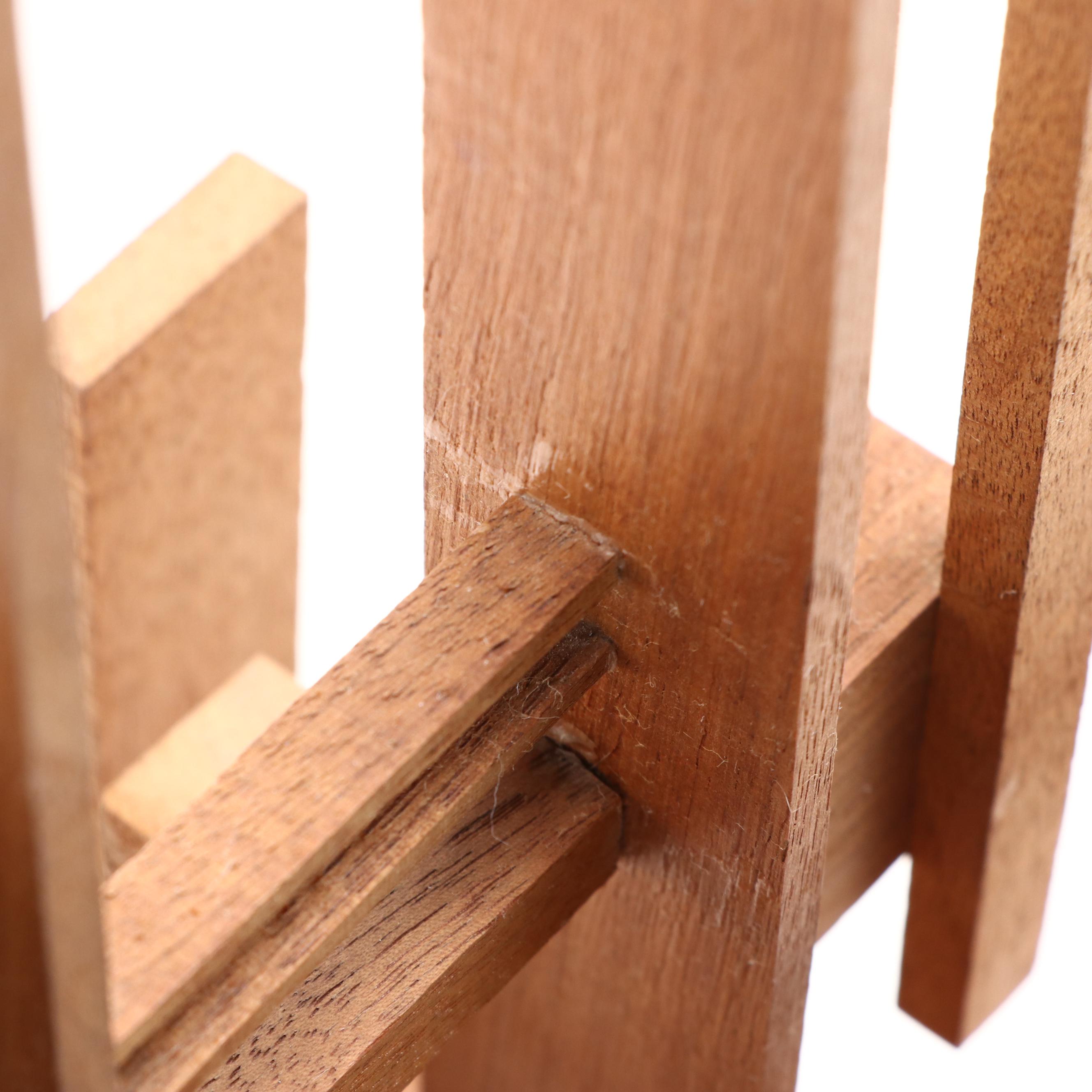 Modern Walnut Linear Abstract Wall Sculpture