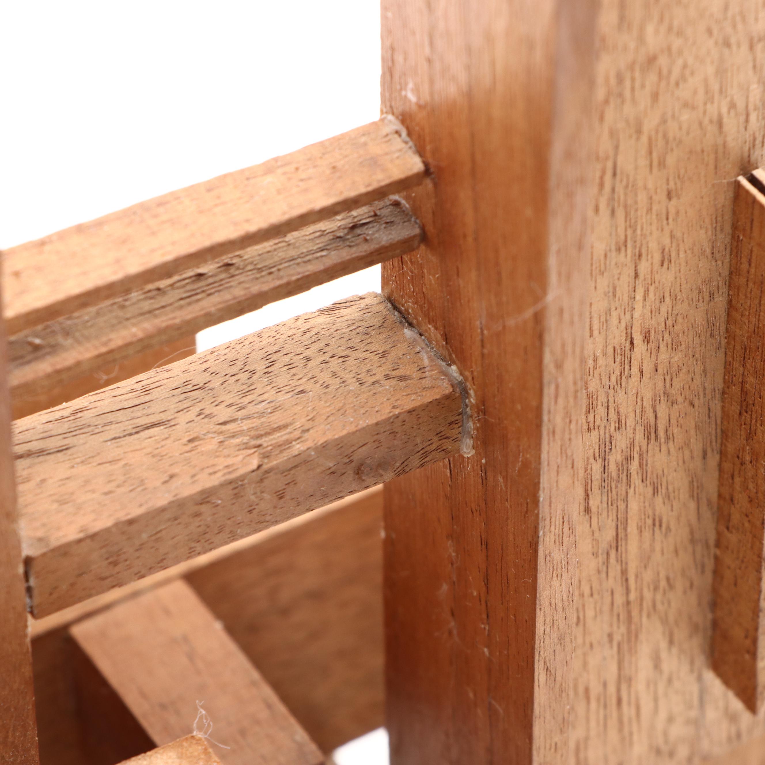 Modern Walnut Linear Abstract Wall Sculpture