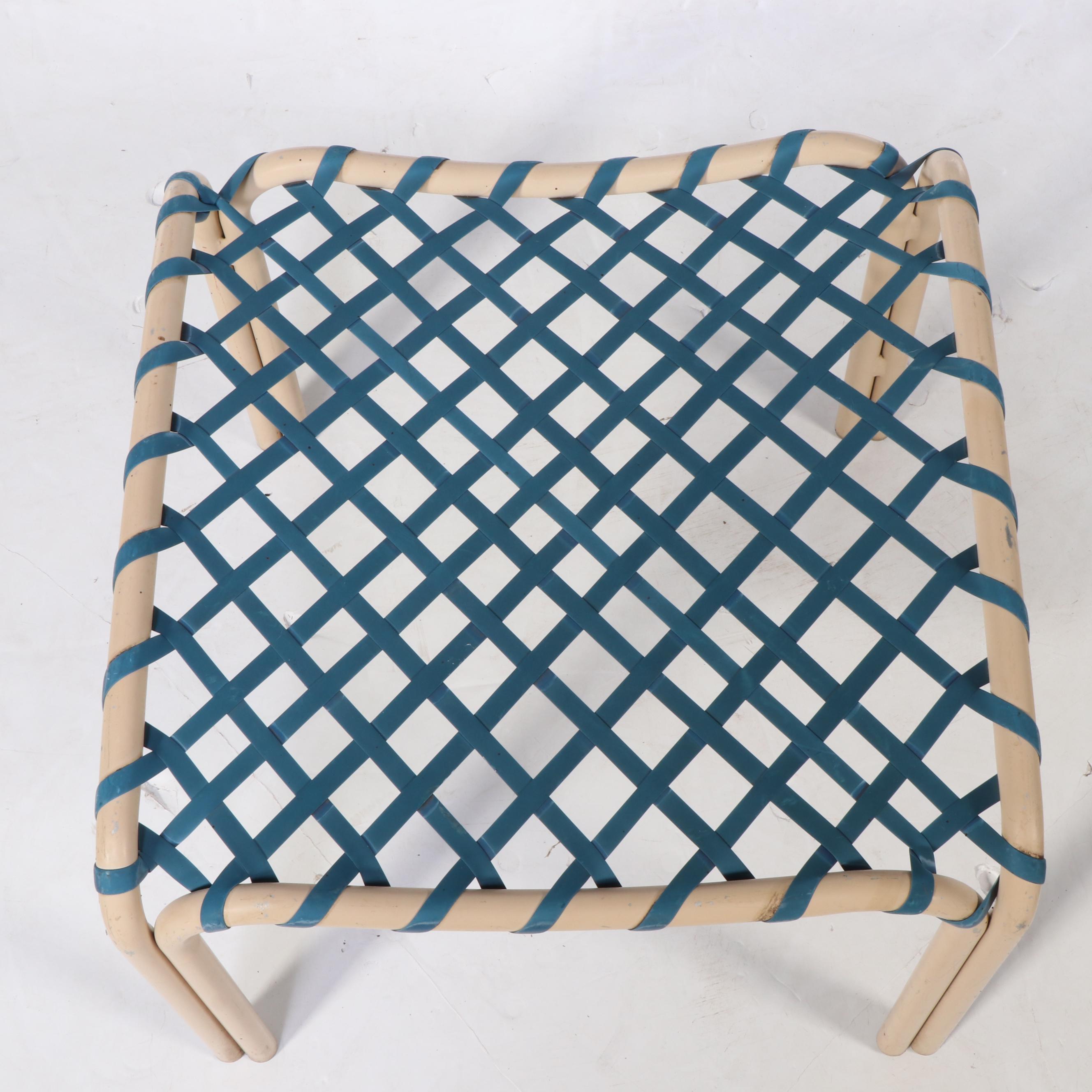 Brown Jordan Vinyl and Metal Patio Armchair and Ottoman, Late 20th C EBTH