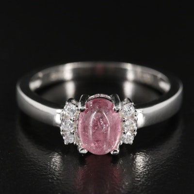 Sterling Tourmaline and Cubic Zirconia Ring