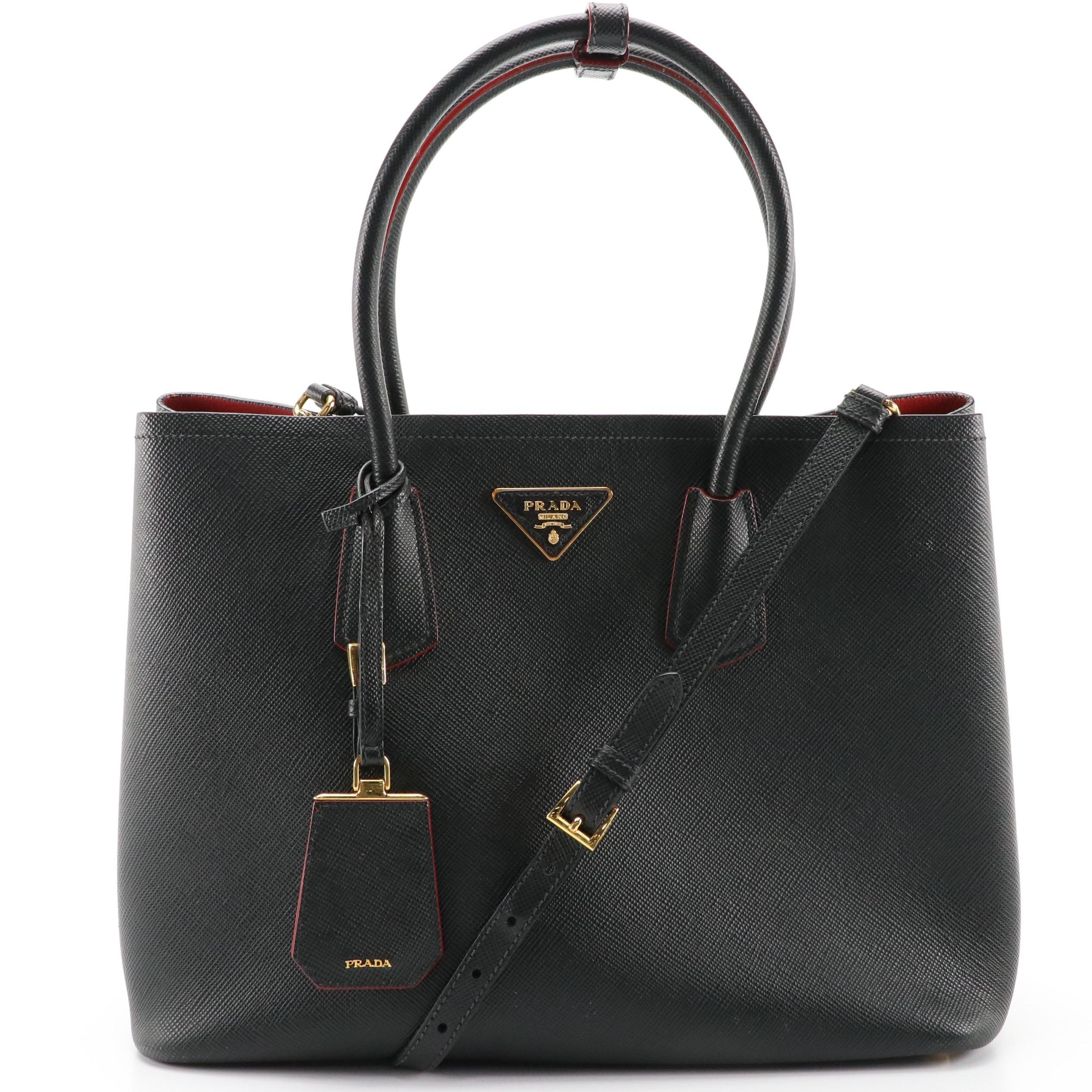 Prada Black Saffiano Leather Tote Bag