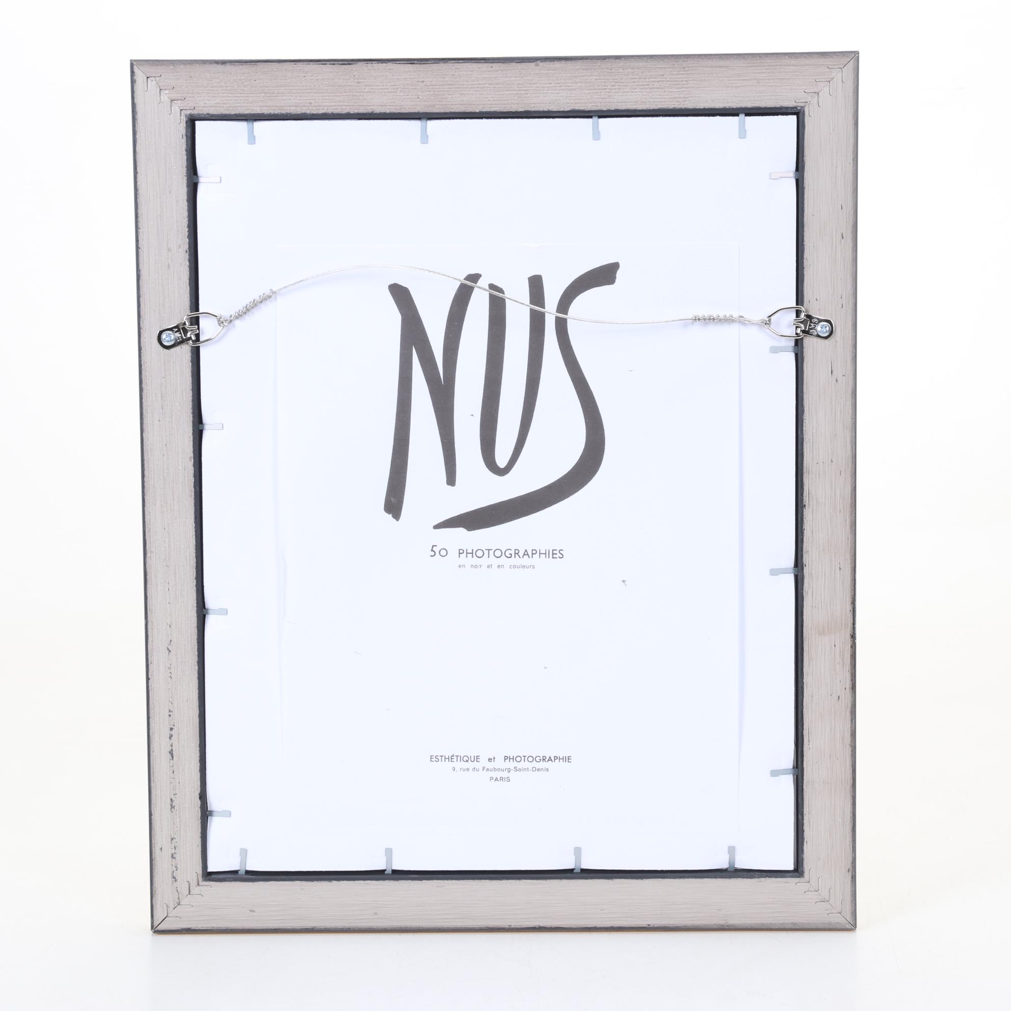 Female Nude Portrait Chromolithograph From "Nus," Circa 1950s