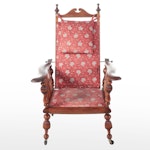 American Colonial Revival Maple Morris Chair, Early 20th Century