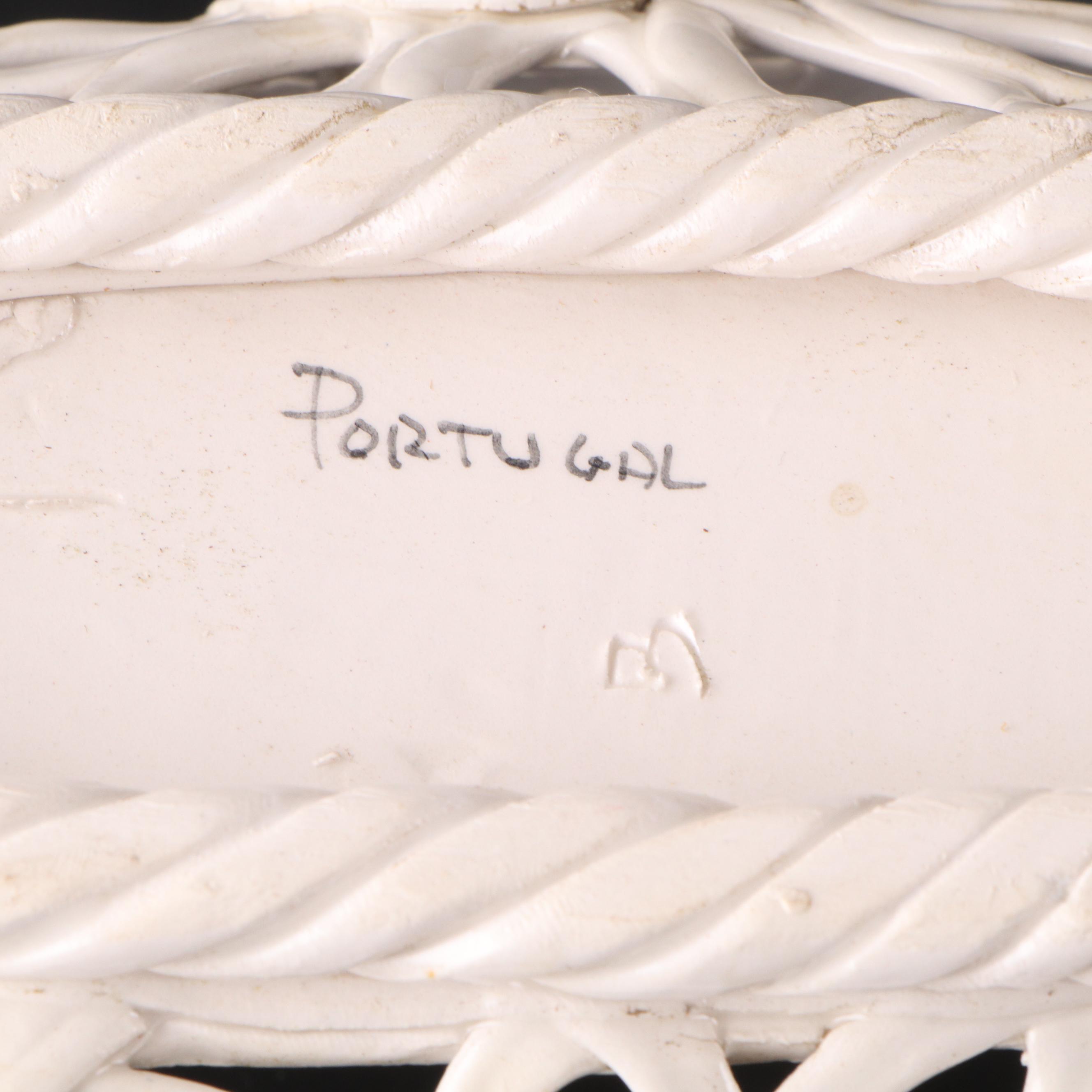 Fossil Staghorn Coral, Fossil Brain Coral and Portuguese Creamware Pottery Bowl