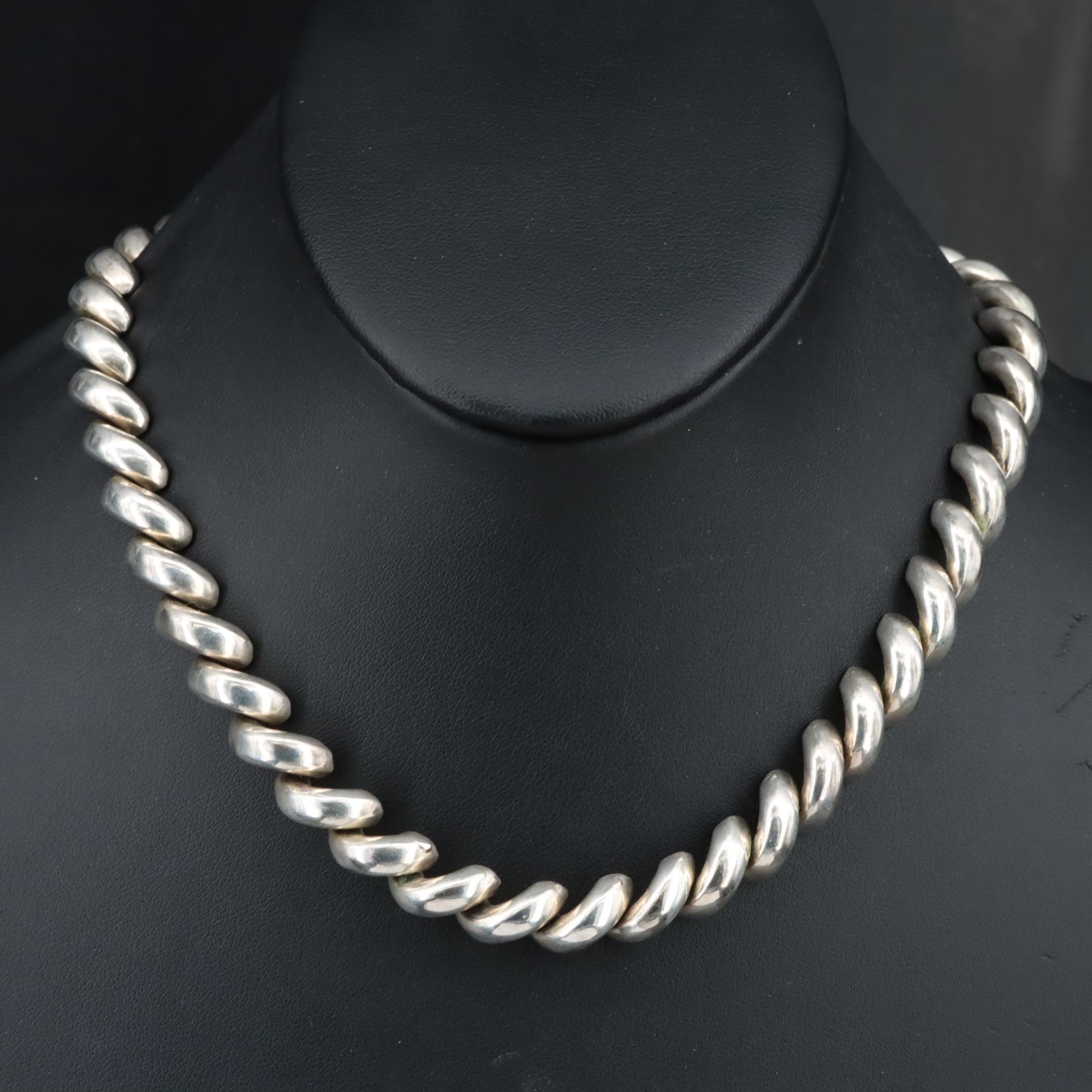 Italian Sterling San Marco Chain Necklace