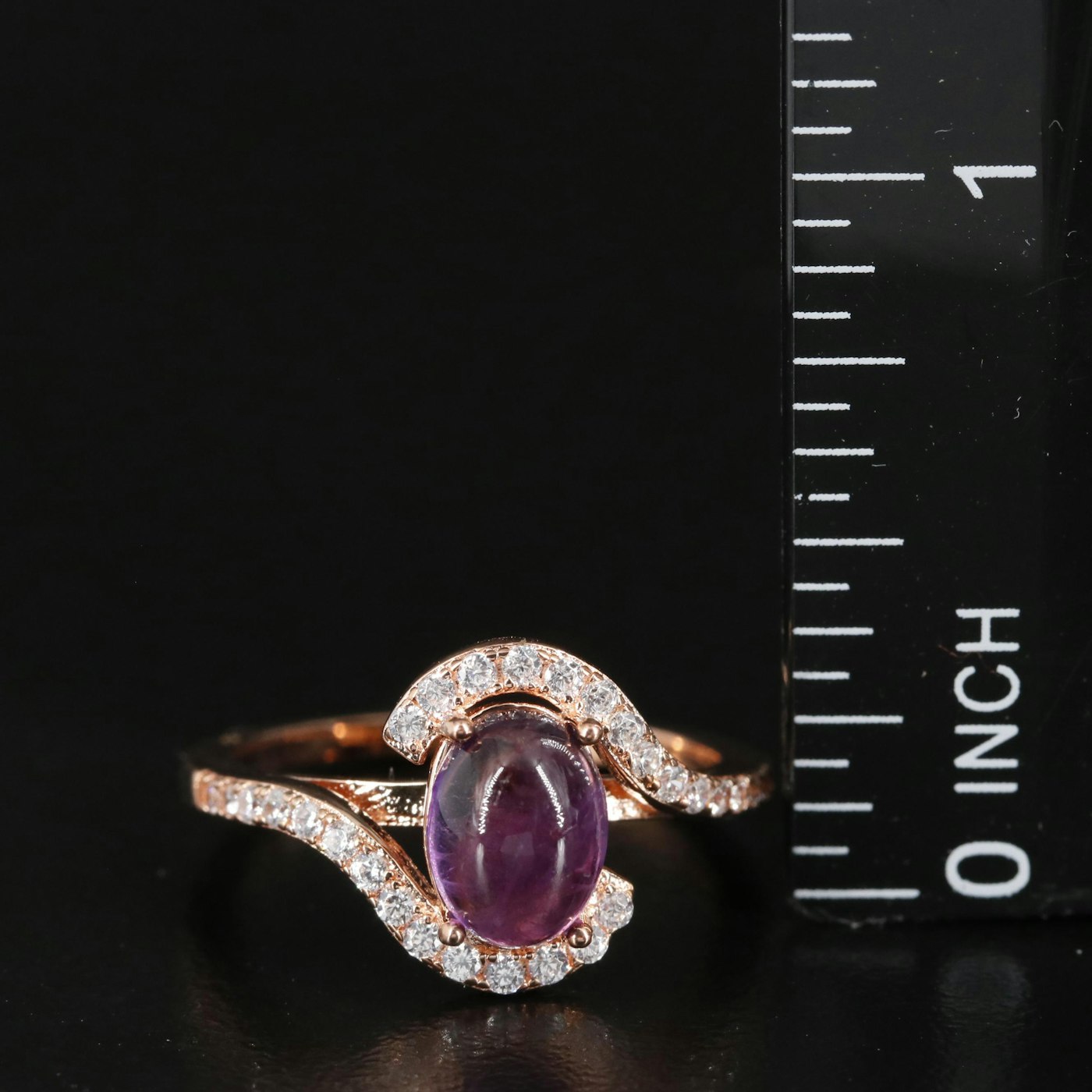 Sterling Amethyst and Cubic Zirconia Ring | EBTH