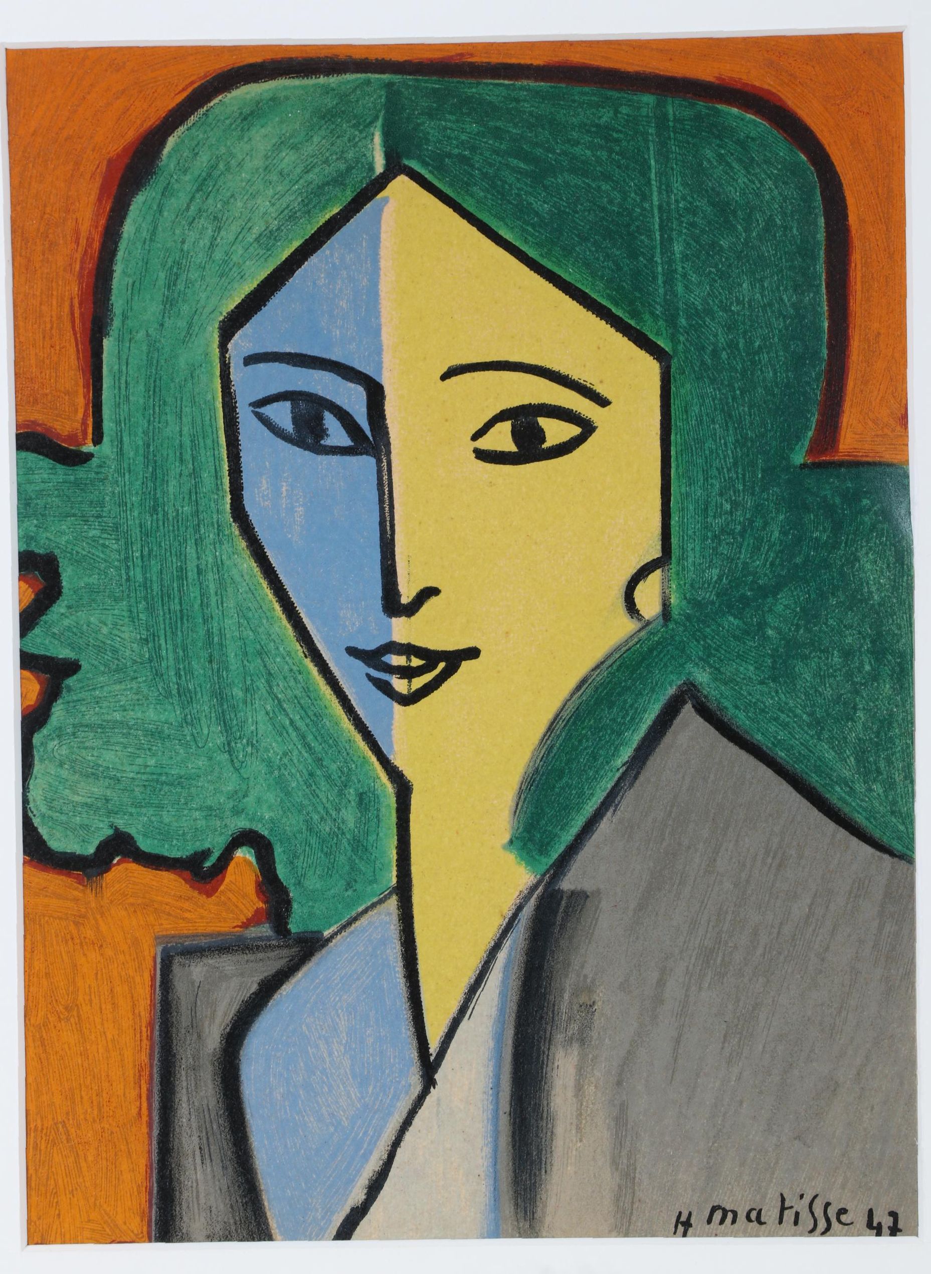 Henri Matisse Color Lithograph "Portrait Of Lydia Delectorskaya," 1955