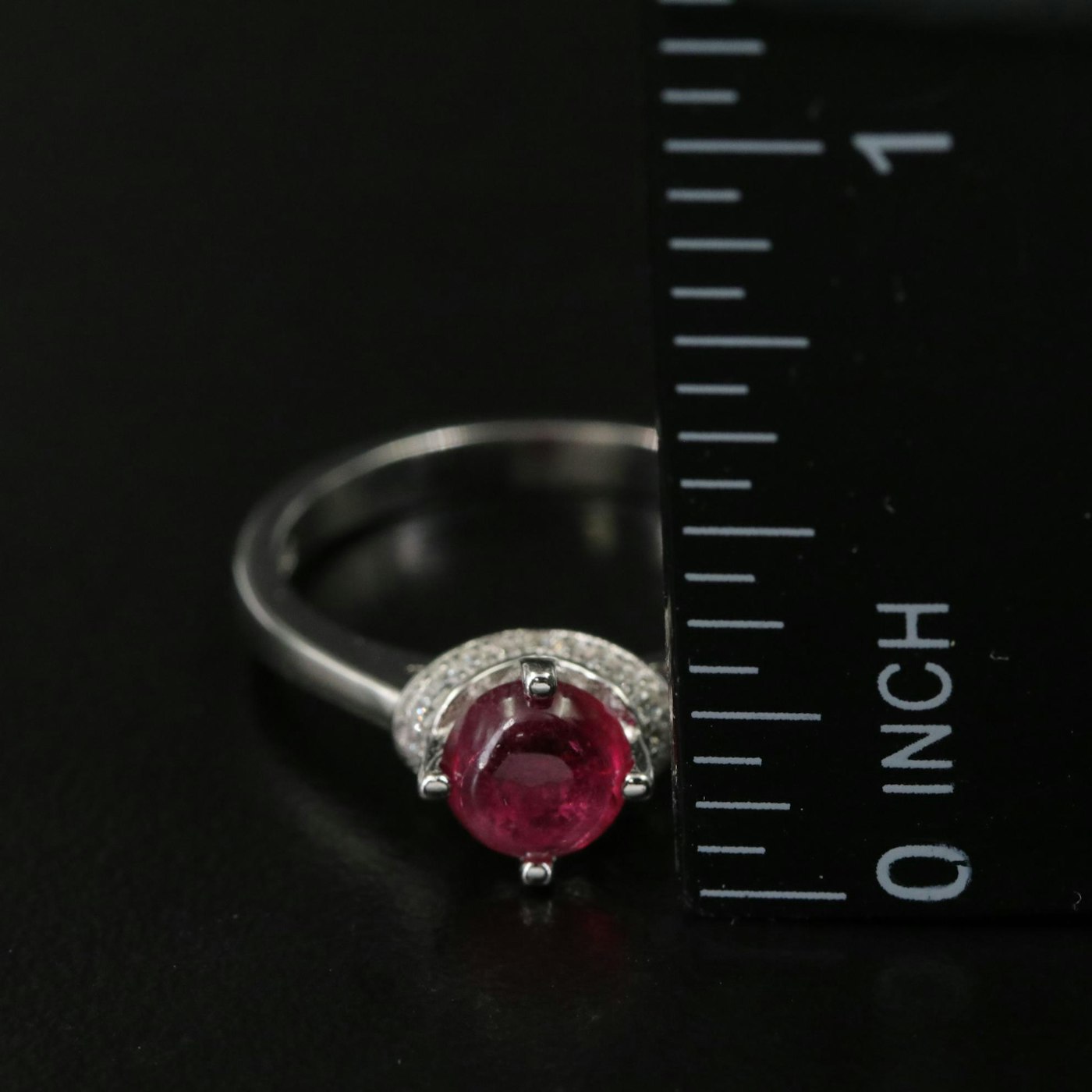 Sterling Tourmaline and Cubic Zirconia Ring | EBTH