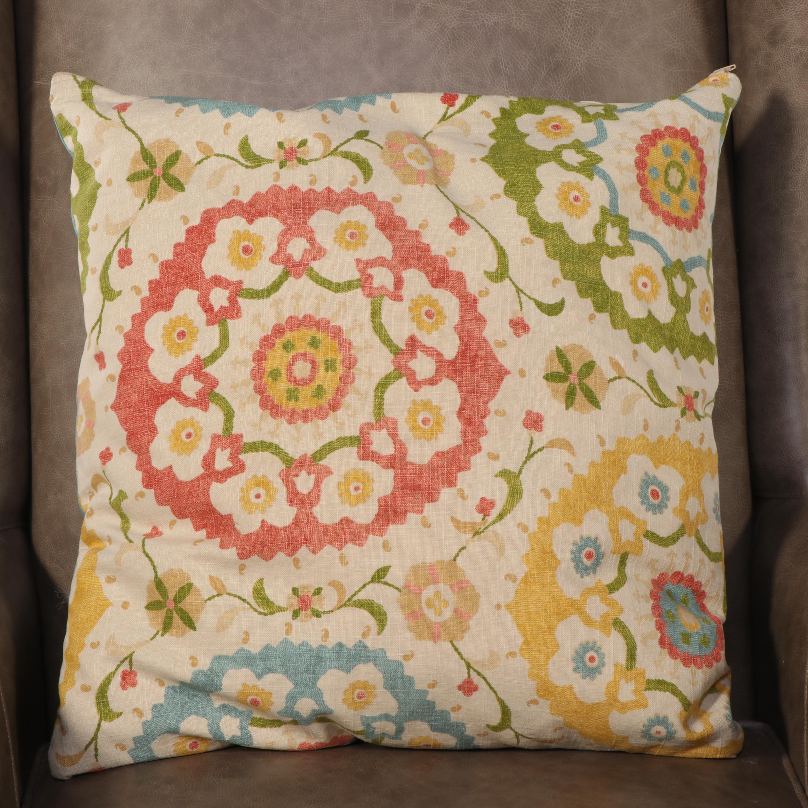 Arhaus Furniture Leather Swivel Wingback Armchair