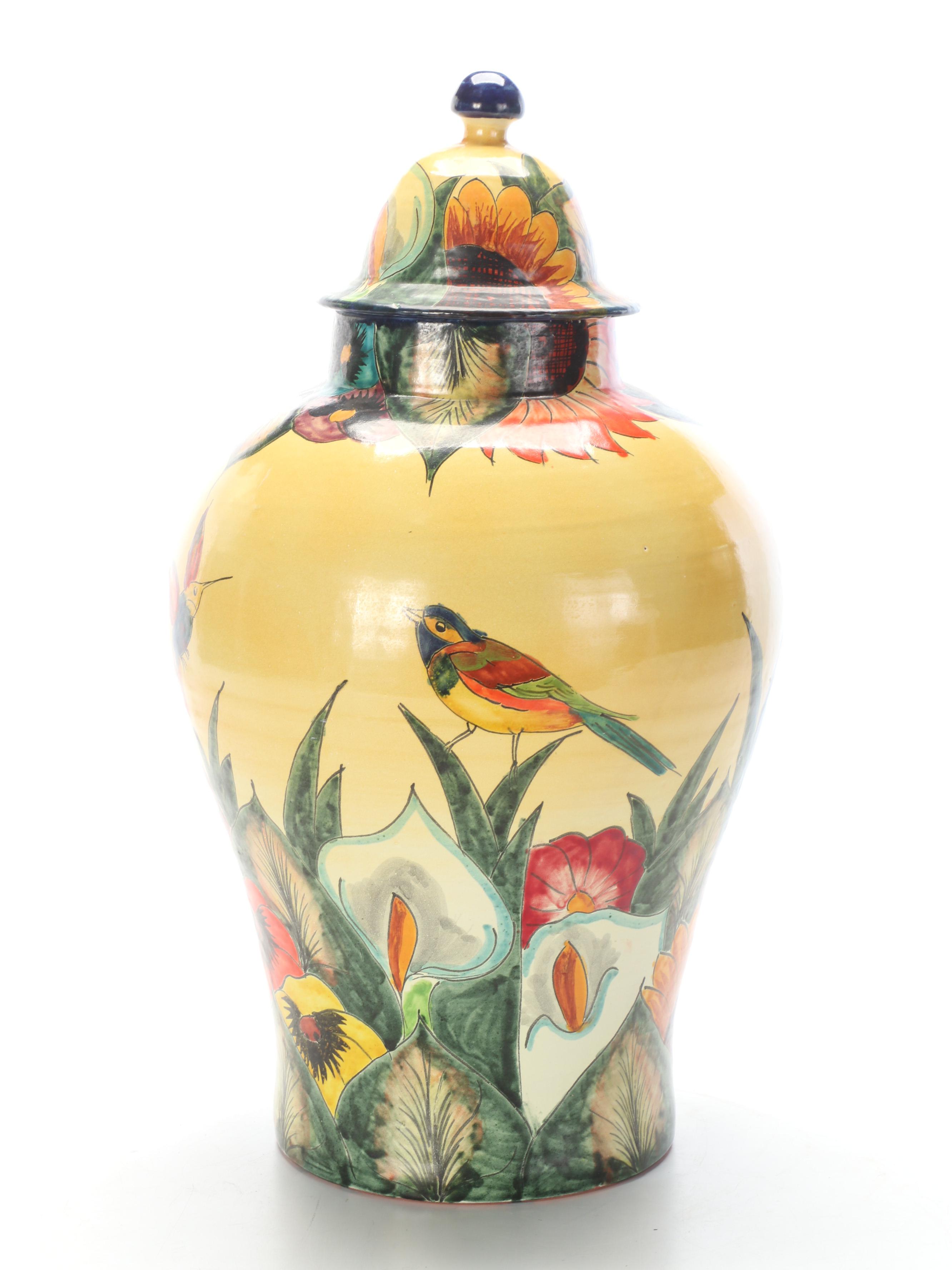 Mexican Majolica Ginger Jar