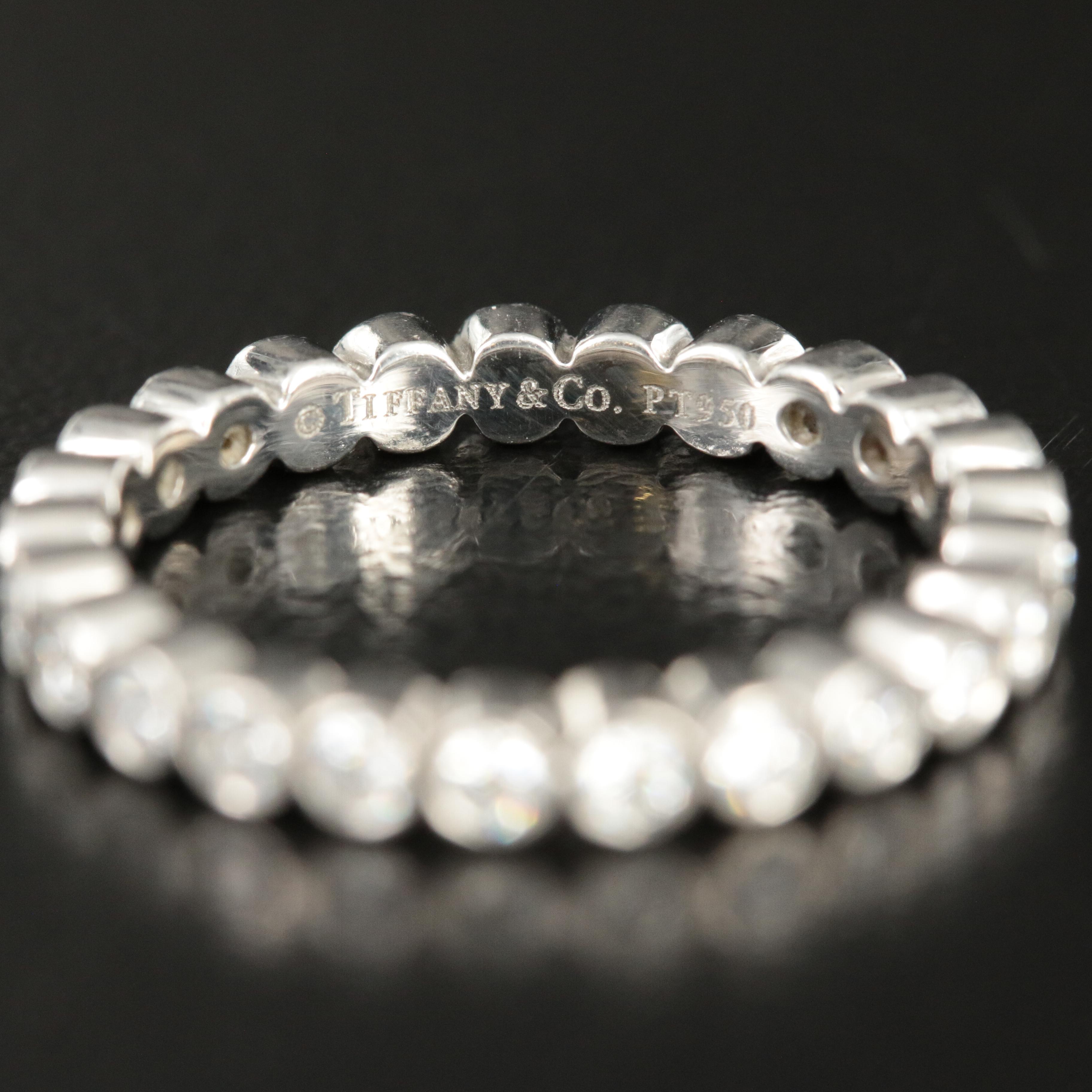 Tiffany & Co. "Jazz" Platinum 0.63 CTW Diamond Bezel Set Eternity Band
