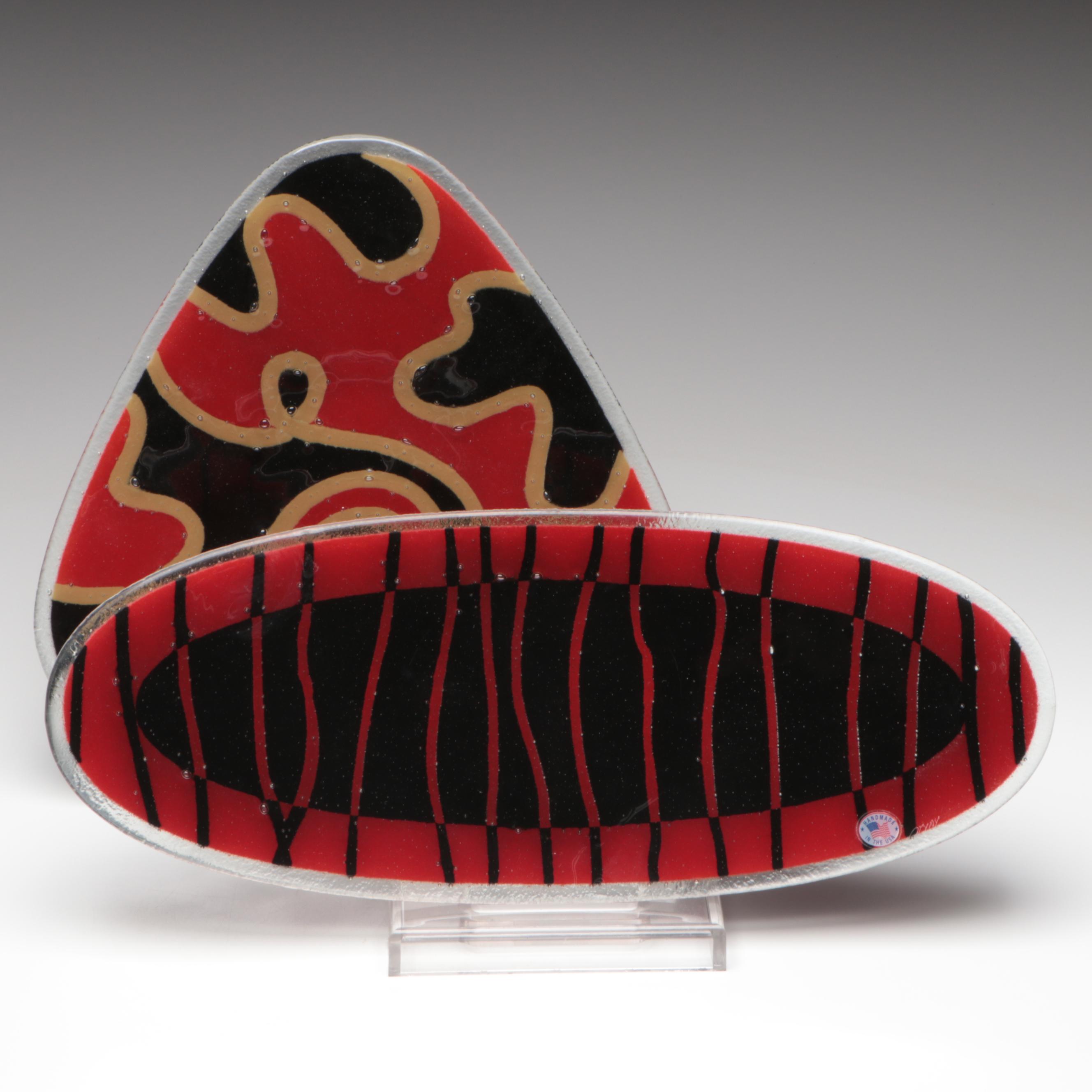 Peggy Karr Fused Art Glass Platters, 2004
