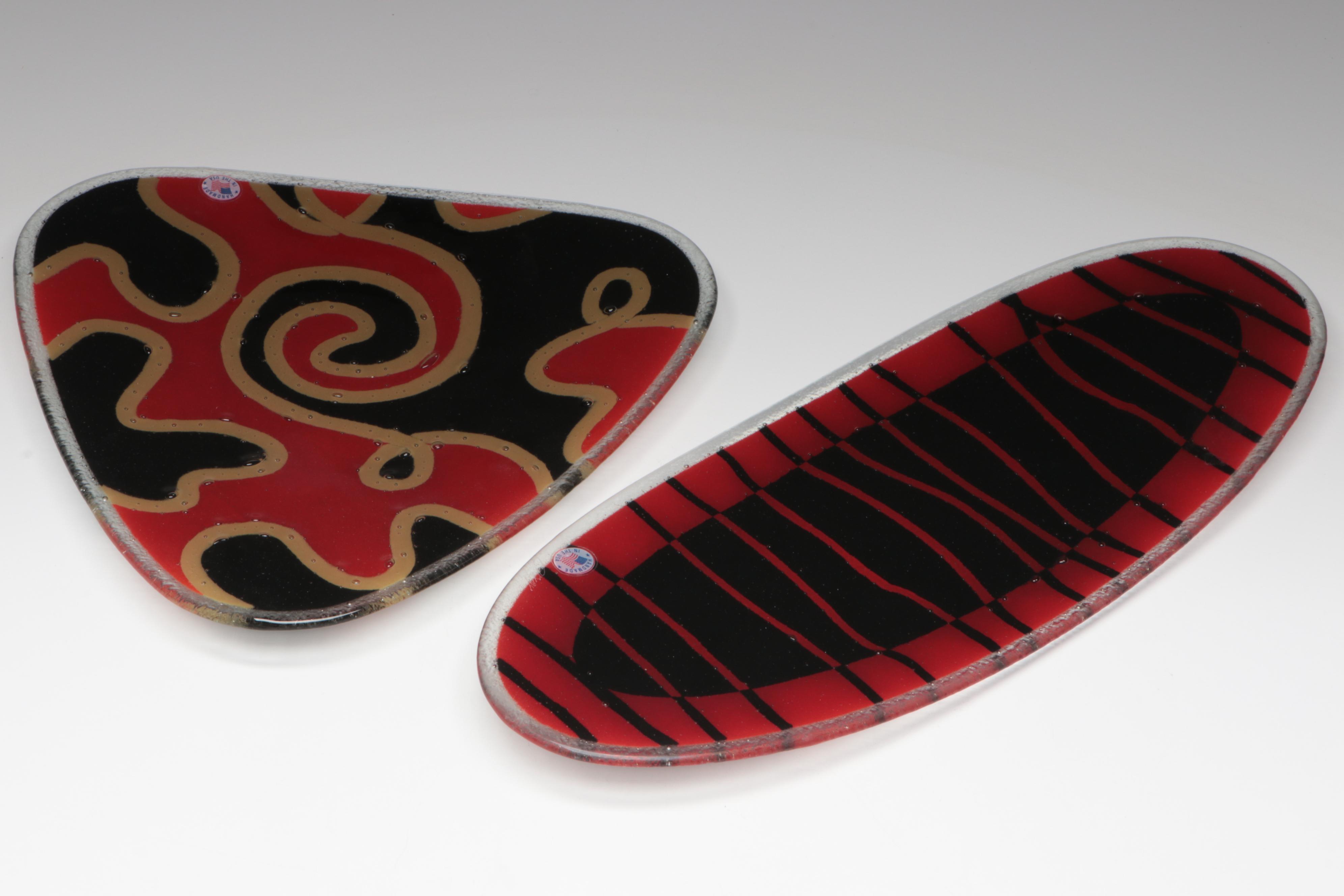 Peggy Karr Fused Art Glass Platters, 2004