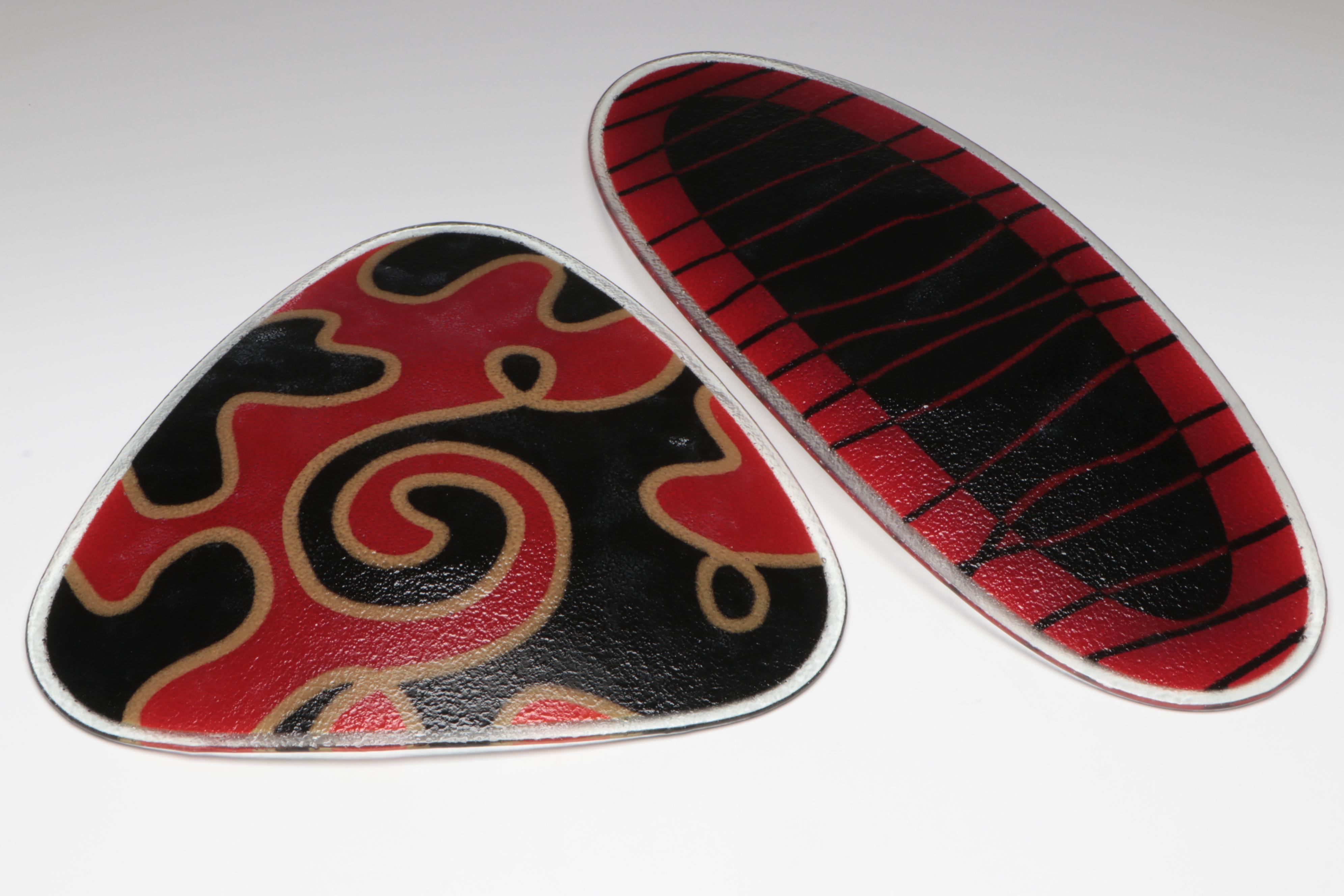 Peggy Karr Fused Art Glass Platters, 2004