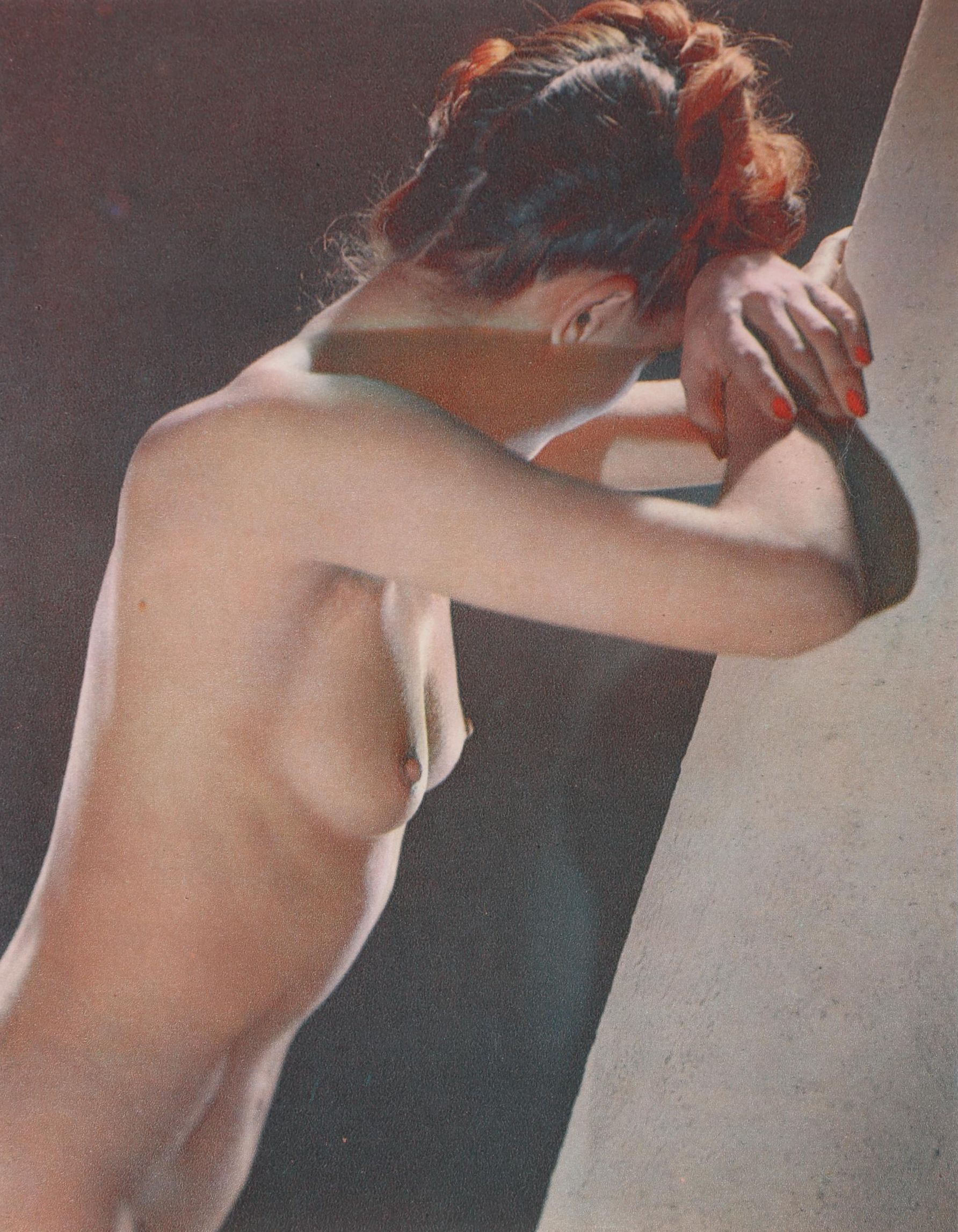 Female Nude Portrait Chromolithograph From "Nus," Circa 1950s