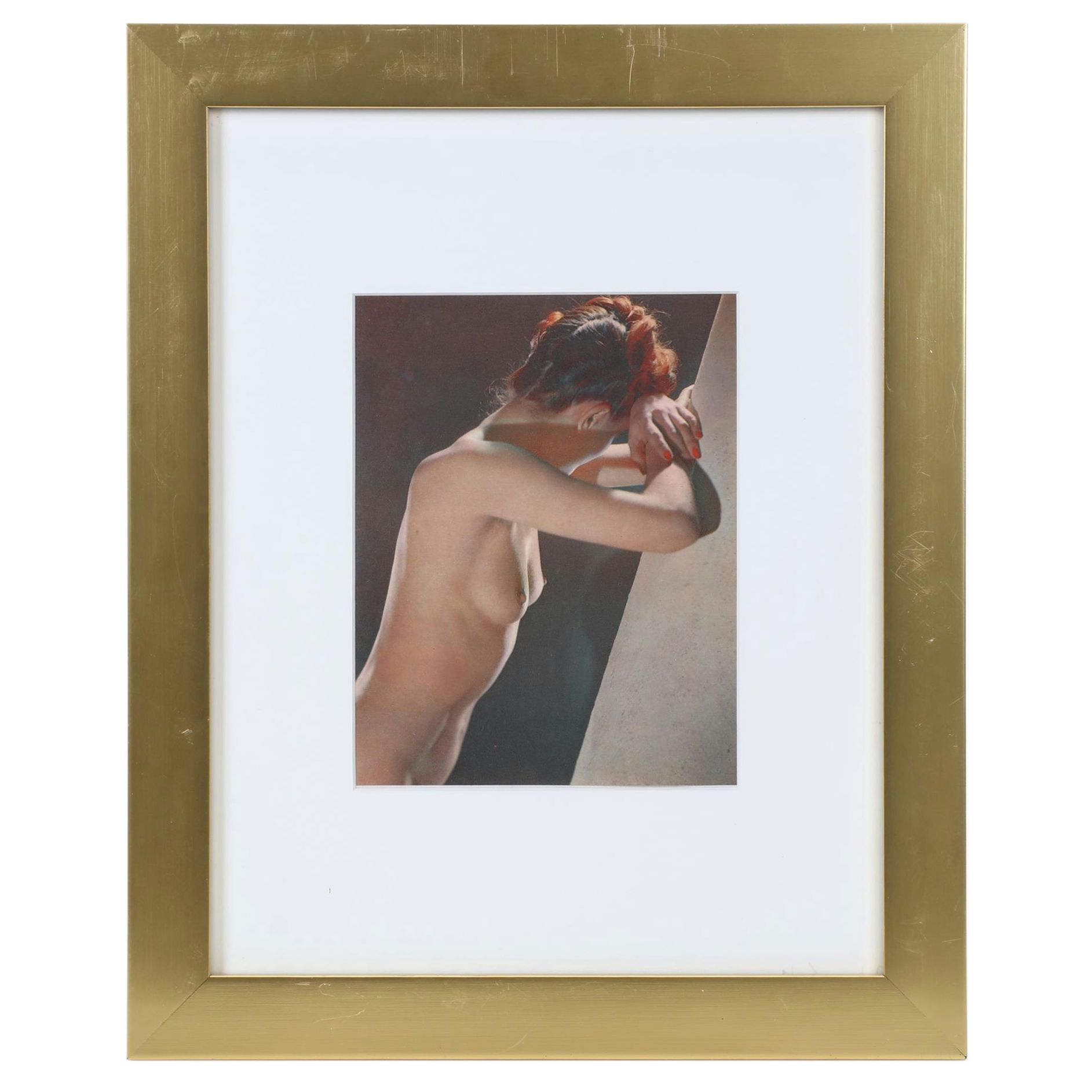 Female Nude Portrait Chromolithograph From "Nus," Circa 1950s