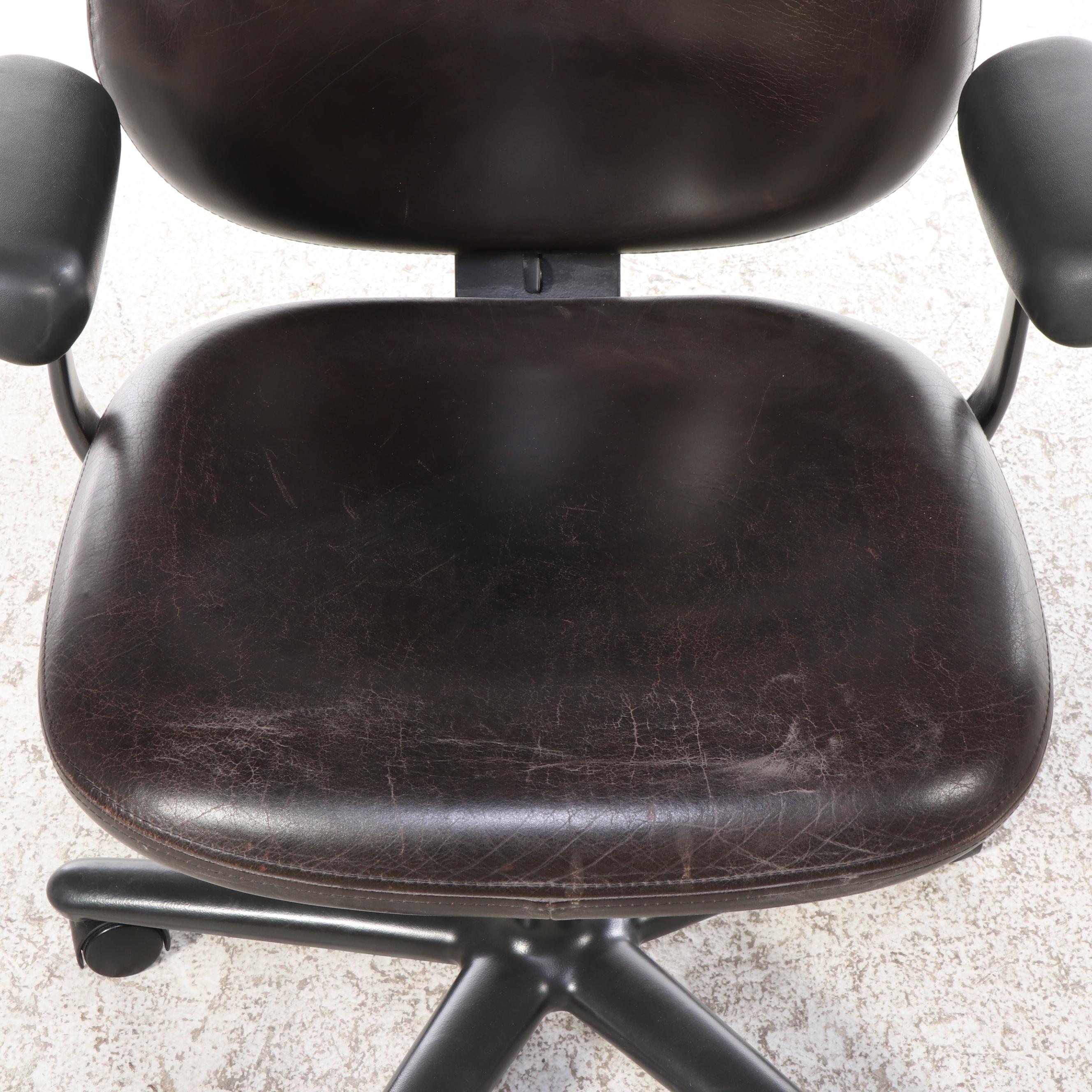 Herman Miller Faux Leather Office Chairs on Wheels
