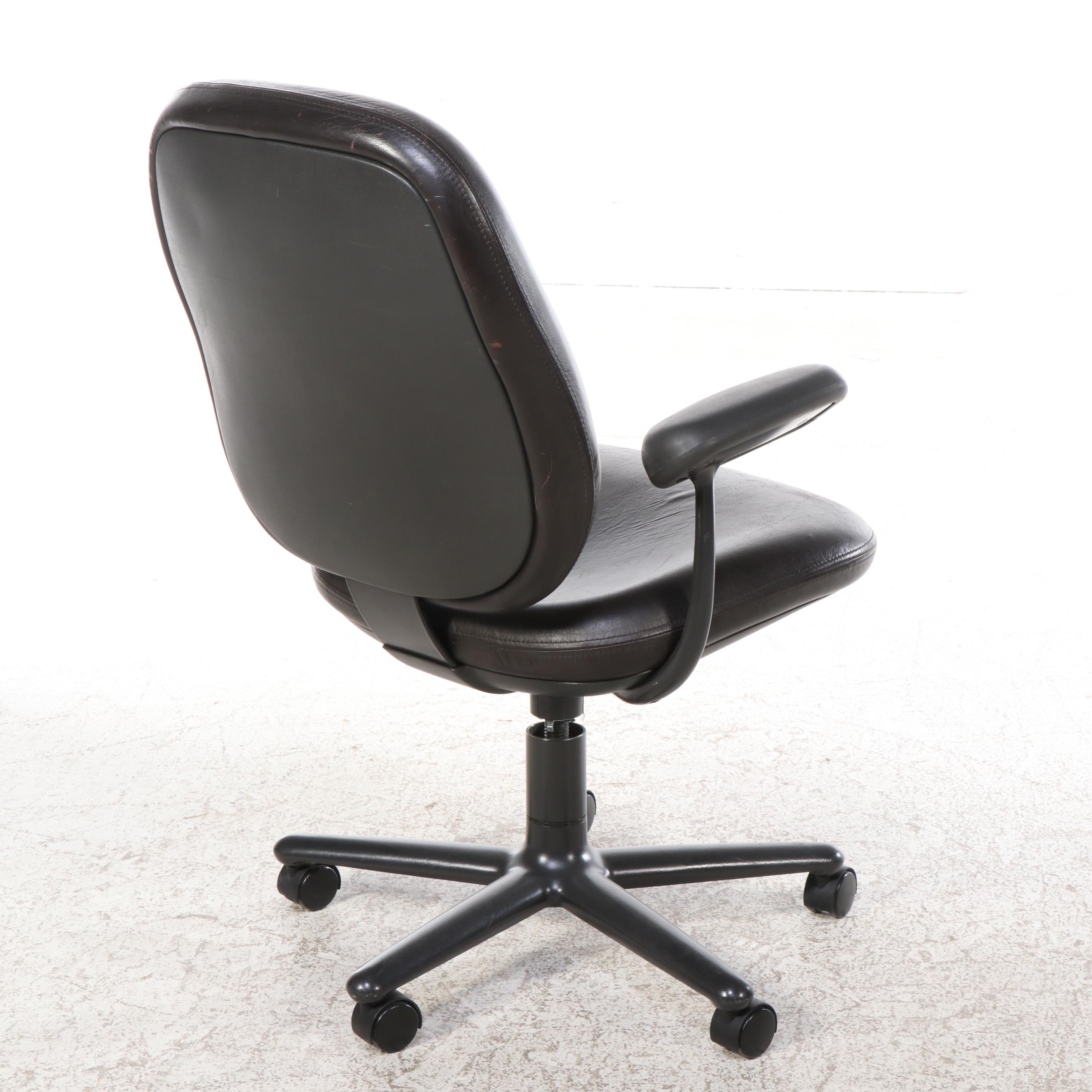 Herman Miller Faux Leather Office Chairs on Wheels